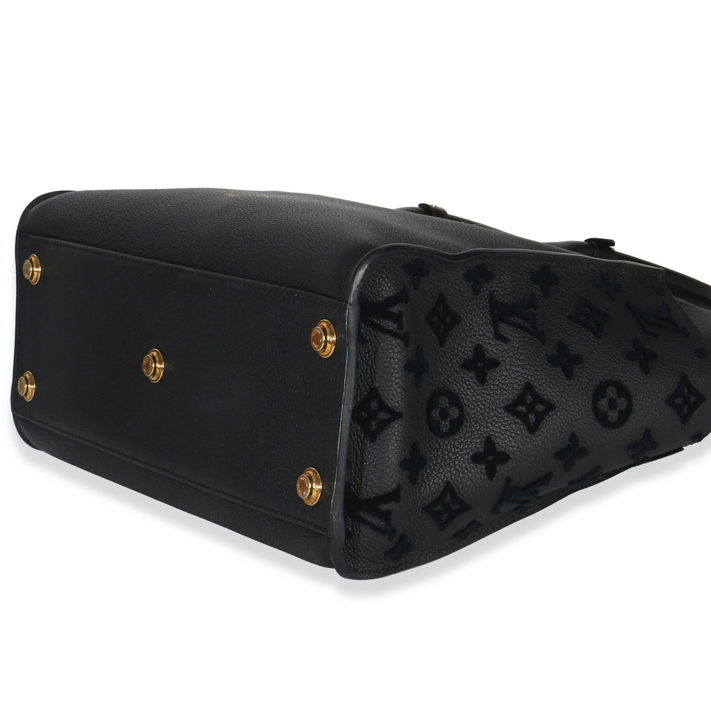Black Calfskin Monogram Tufting On My Side MM