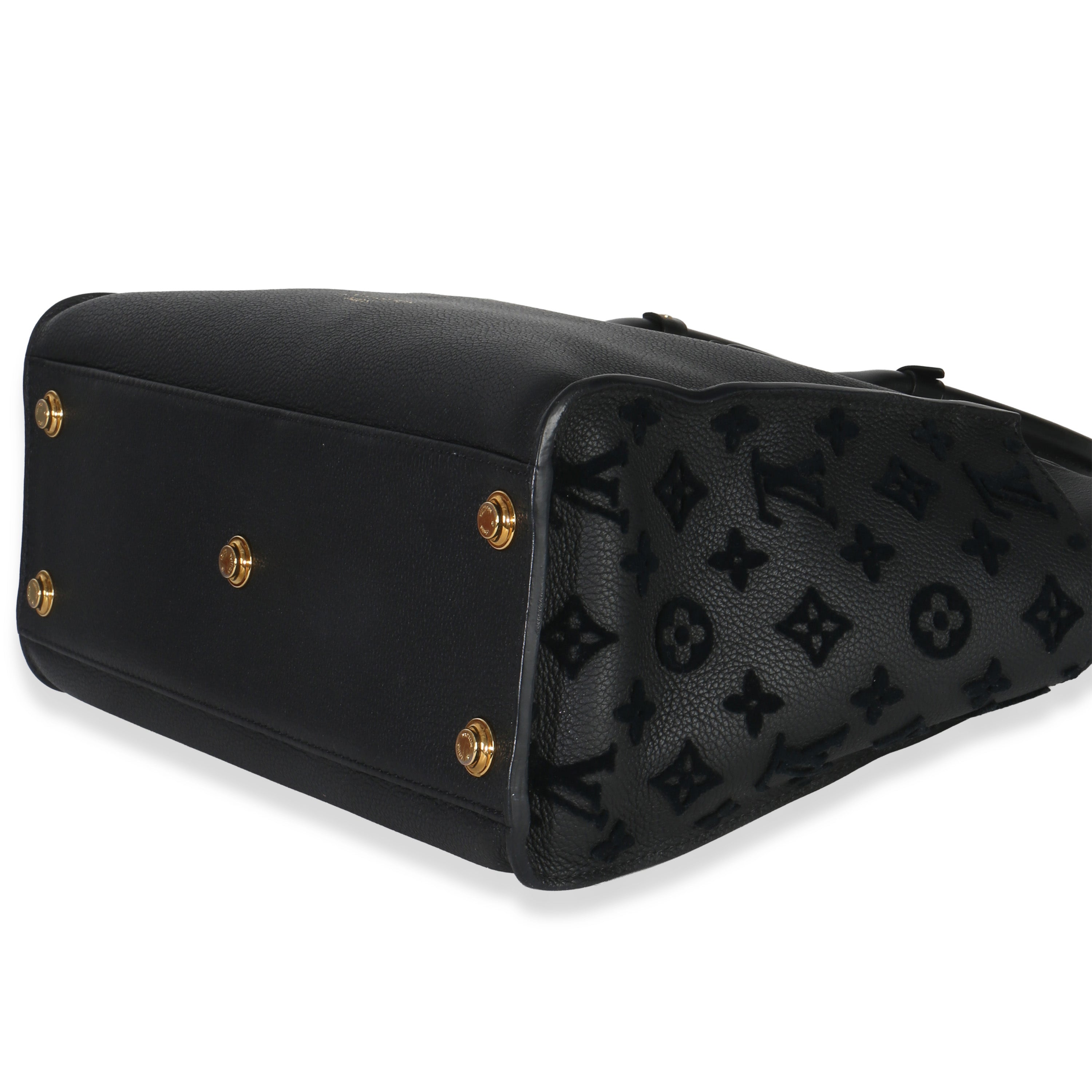 Black Calfskin Monogram Tufting On My Side MM