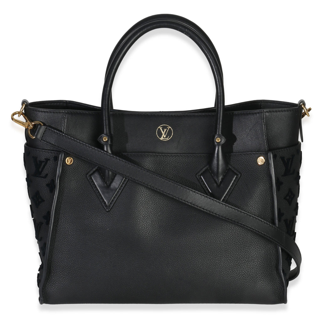 Black Calfskin Monogram Tufting On My Side MM