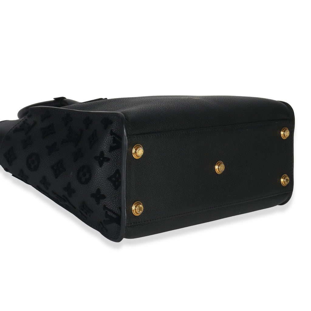 Black Calfskin Monogram Tufting On My Side MM