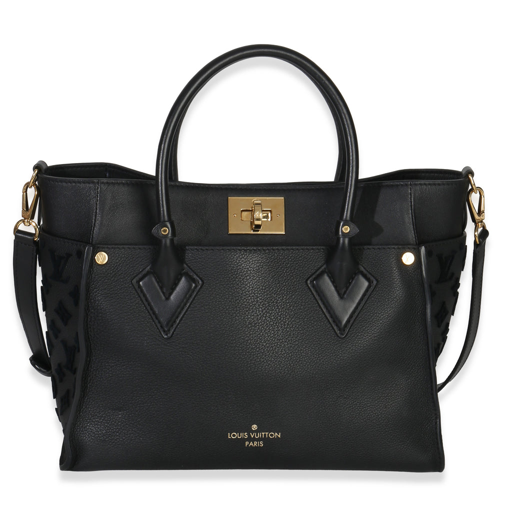 Black Calfskin Monogram Tufting On My Side MM