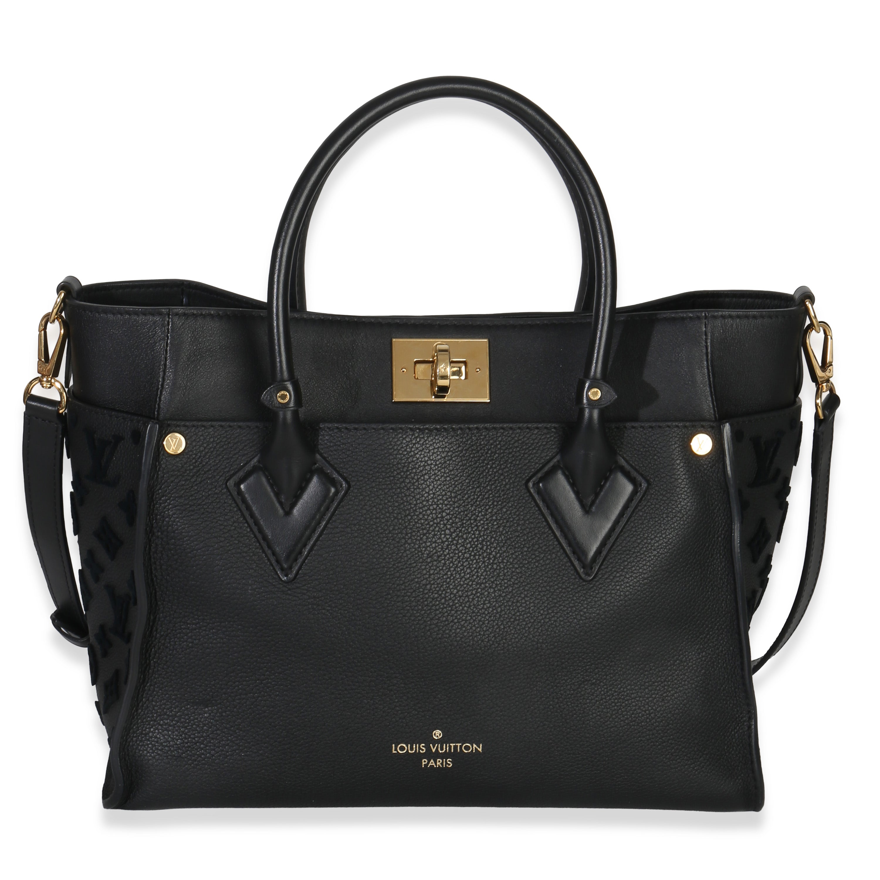 Black Calfskin Monogram Tufting On My Side MM