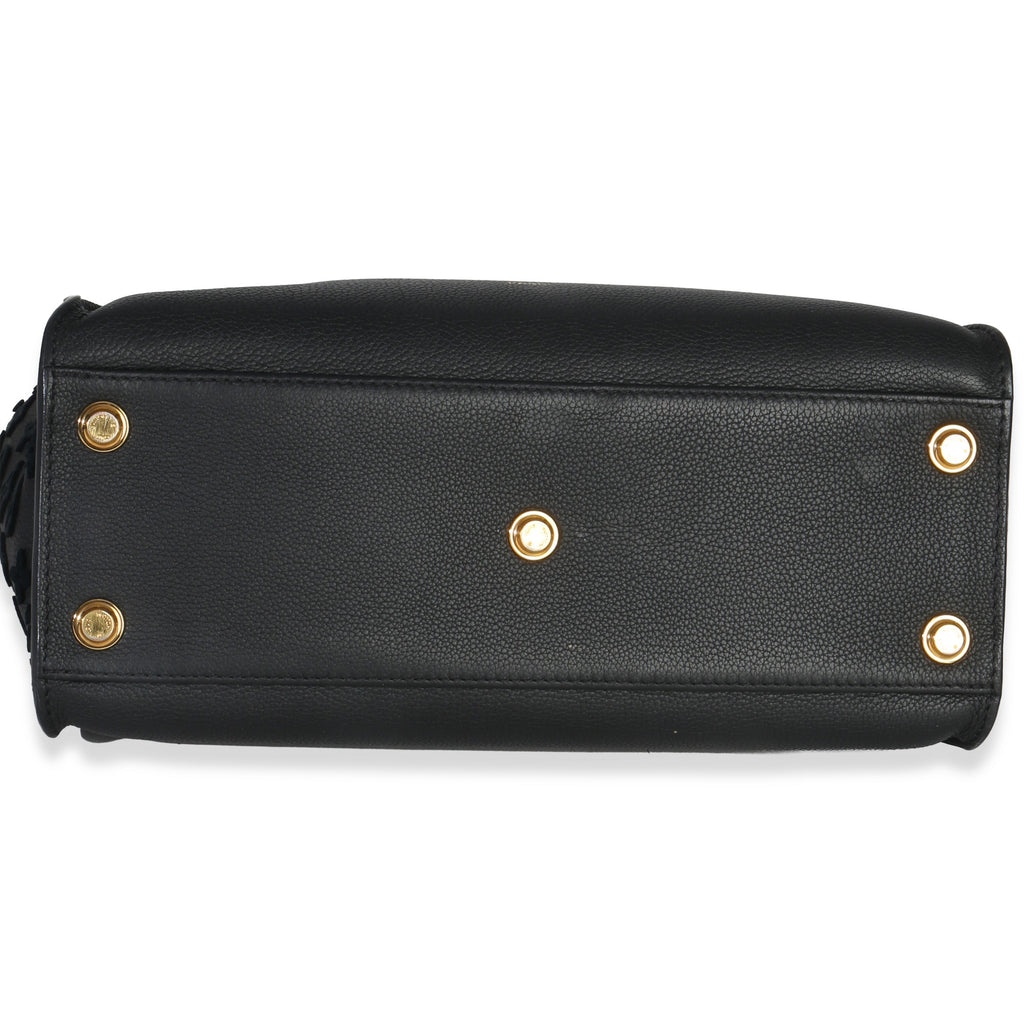 Black Calfskin Monogram Tufting On My Side MM