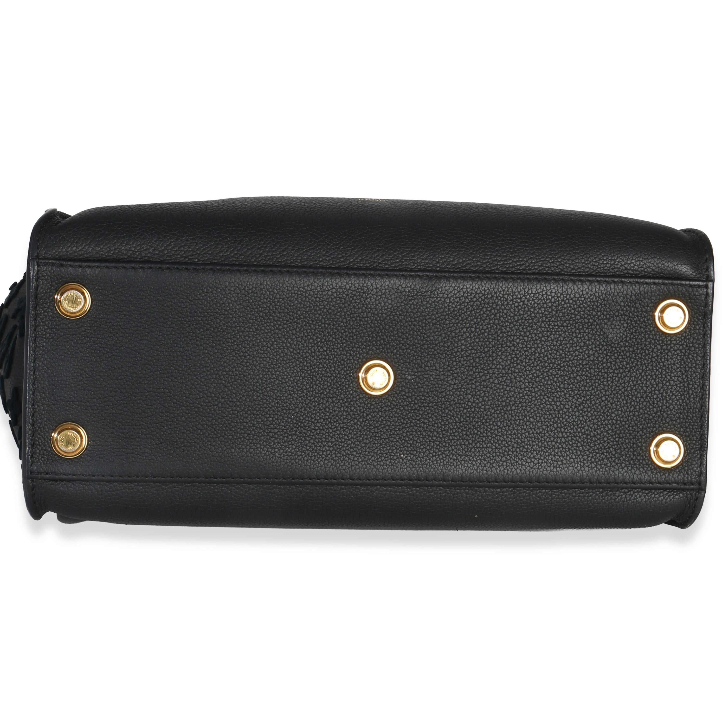 Black Calfskin Monogram Tufting On My Side MM