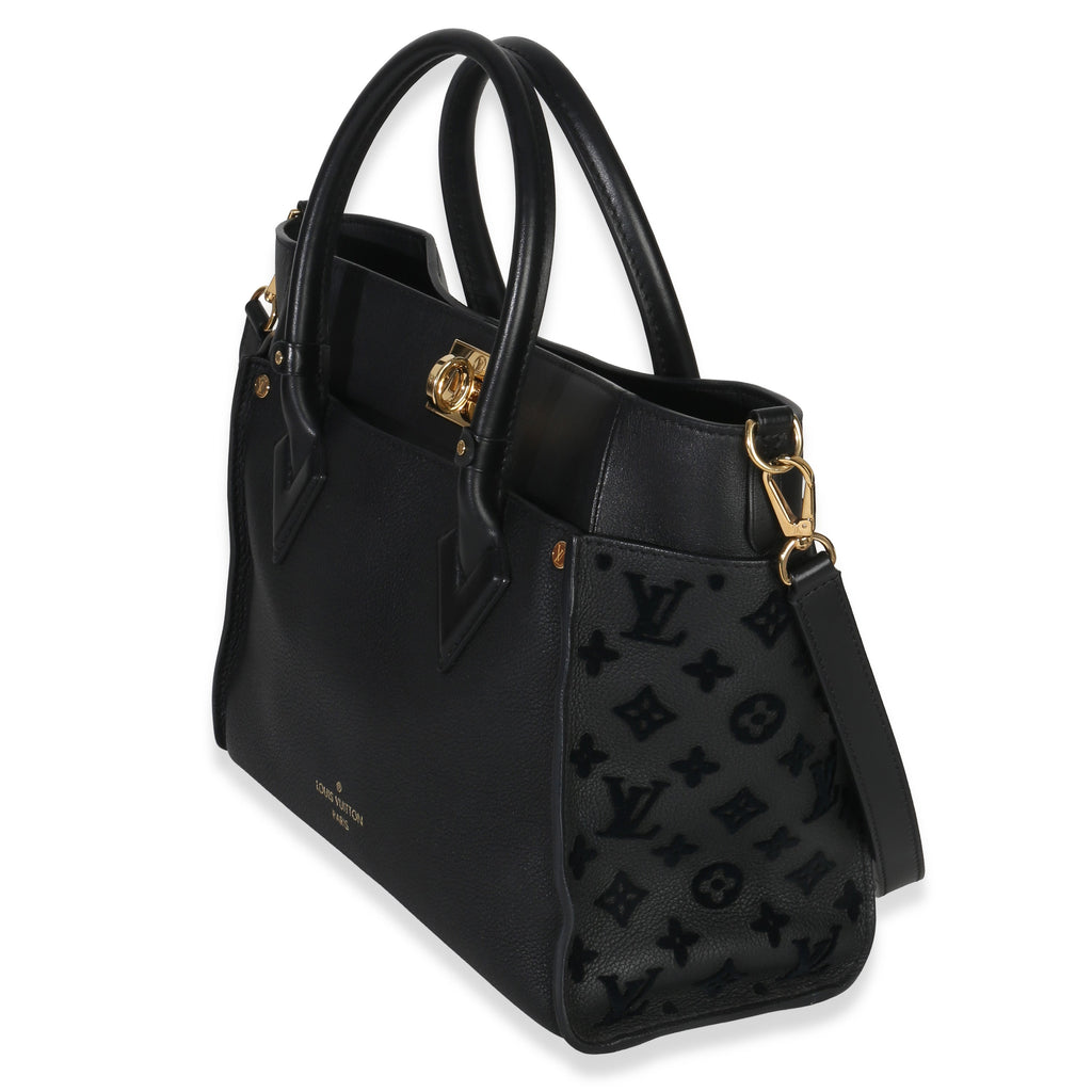 Black Calfskin Monogram Tufting On My Side MM