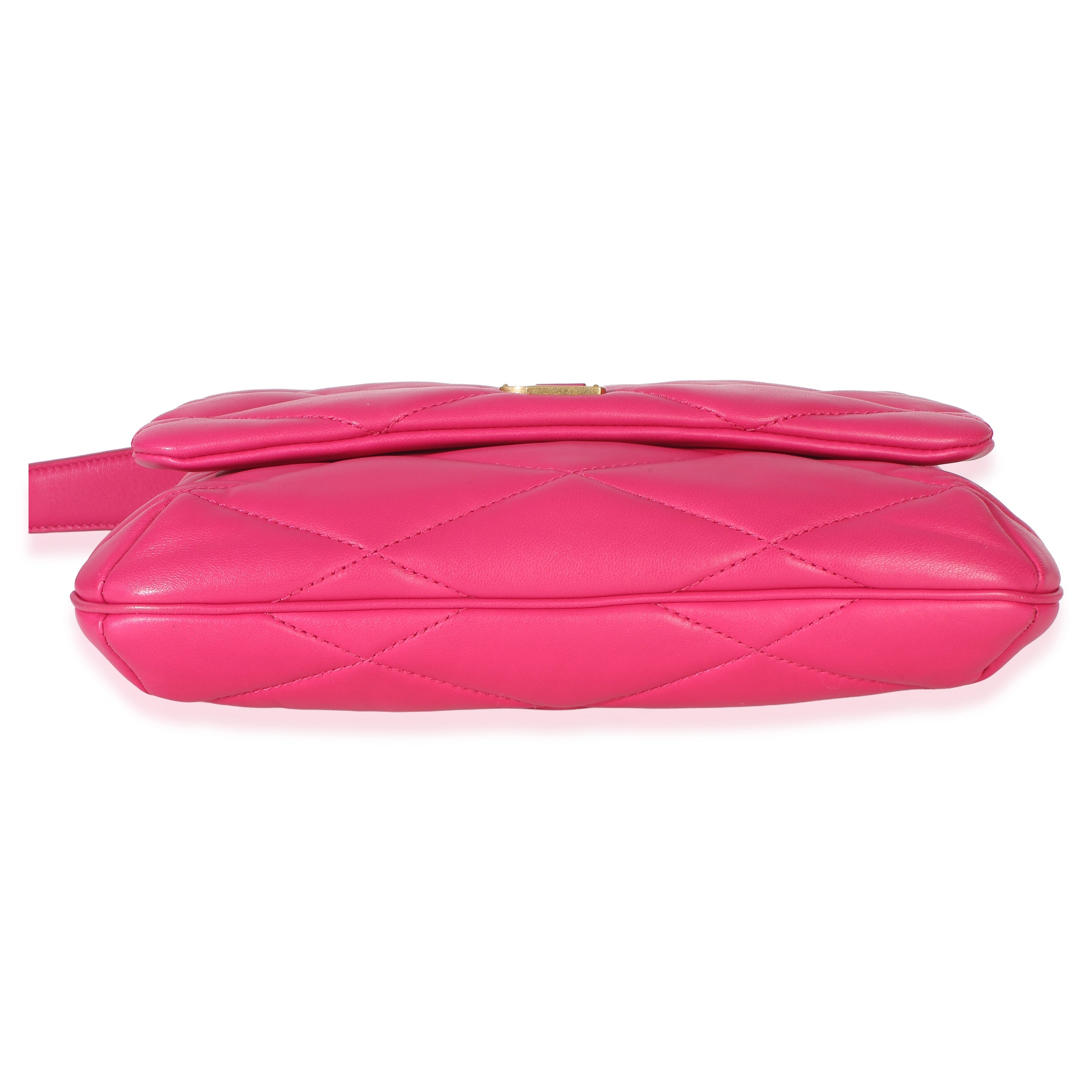 Pink Diamond Quilted Lambskin Le 5 a 7 Shoulder Flap Bag