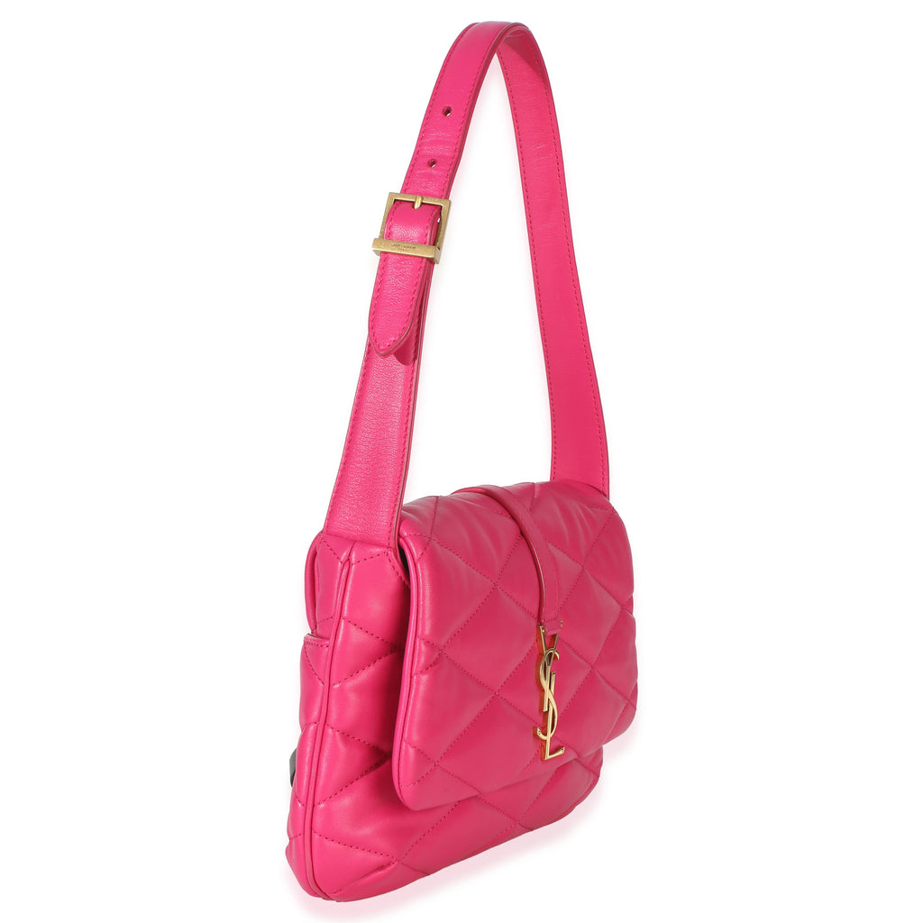 Pink Diamond Quilted Lambskin Le 5 a 7 Shoulder Flap Bag