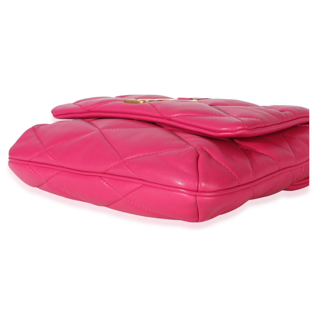Pink Diamond Quilted Lambskin Le 5 a 7 Shoulder Flap Bag