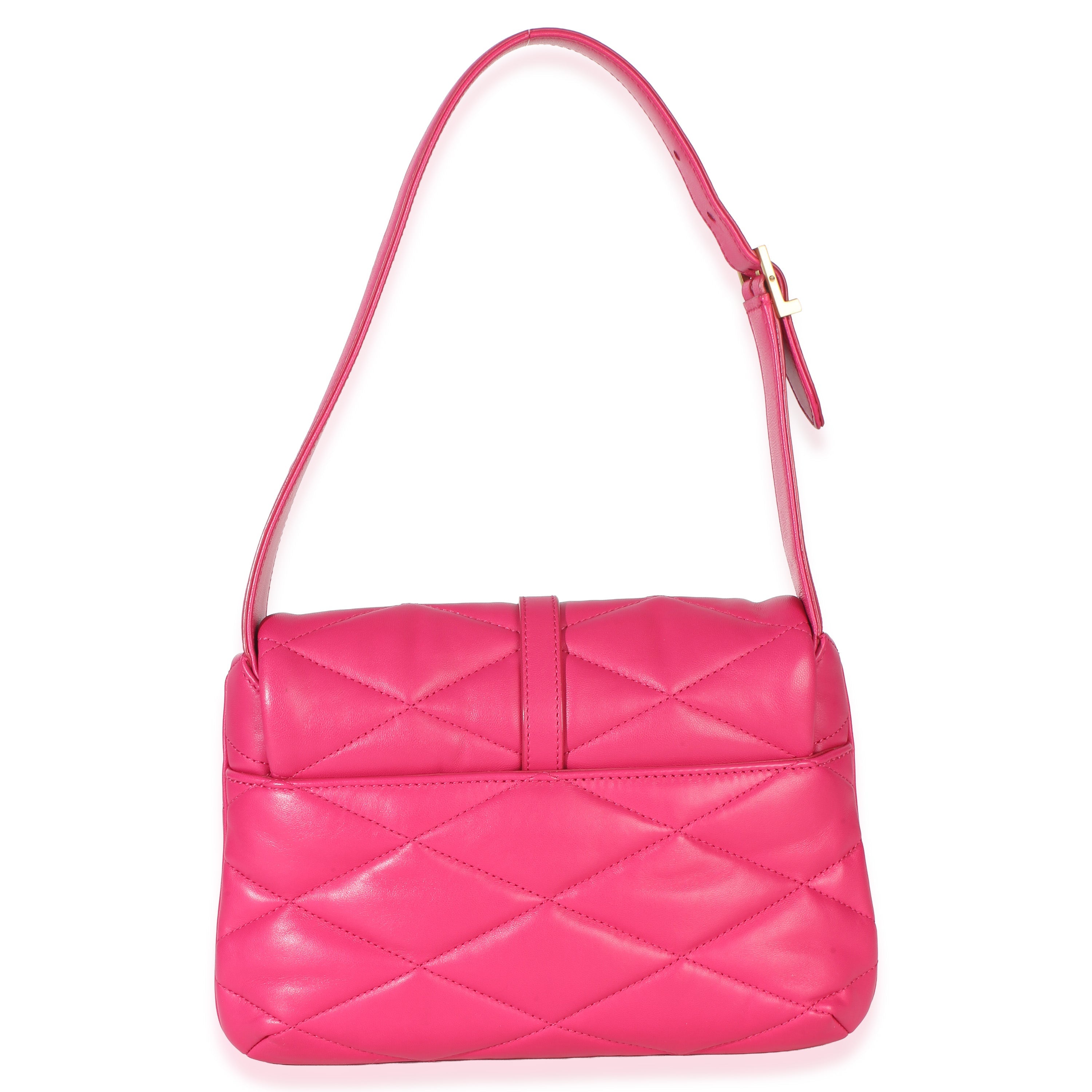 Pink Diamond Quilted Lambskin Le 5 a 7 Shoulder Flap Bag