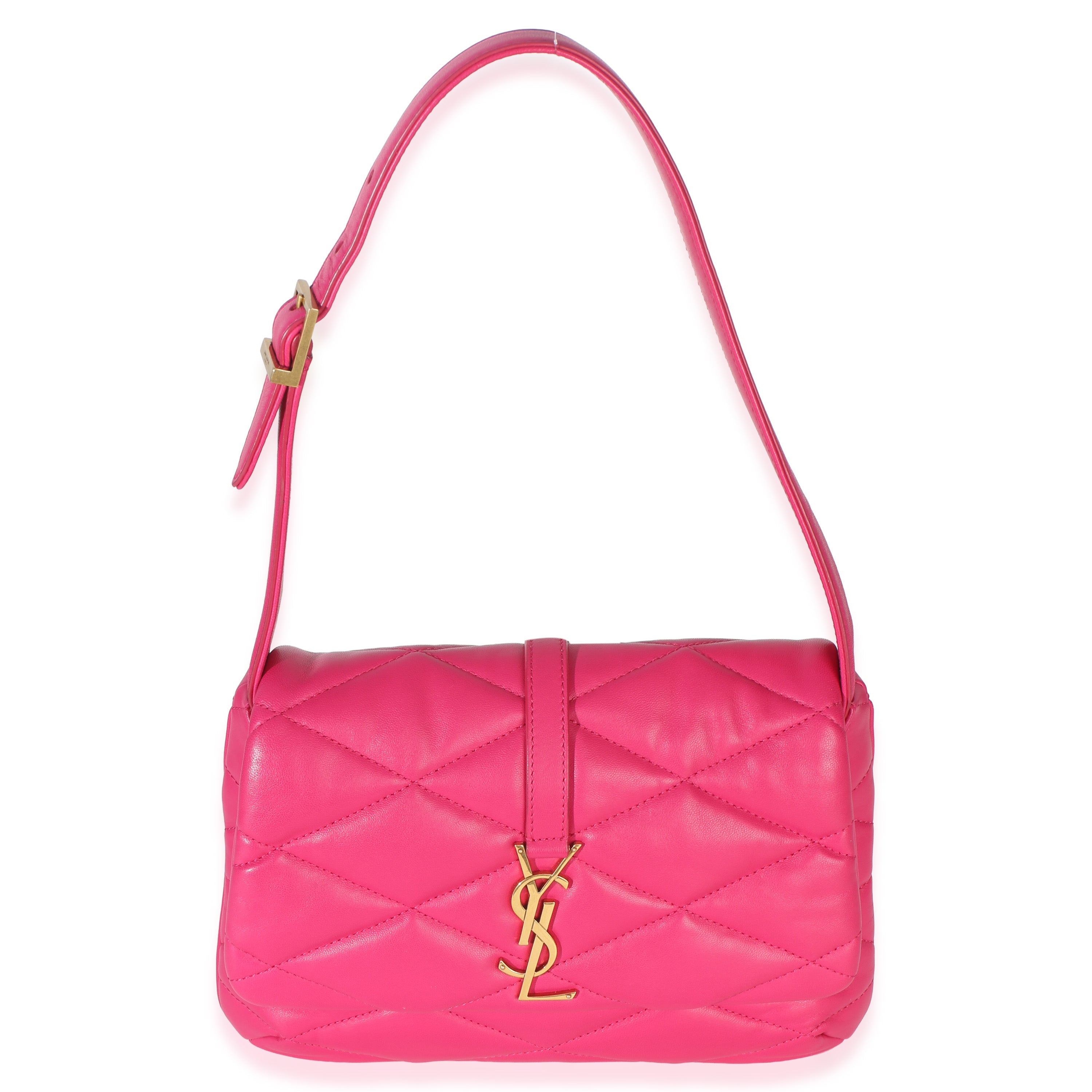 Pink Diamond Quilted Lambskin Le 5 a 7 Shoulder Flap Bag