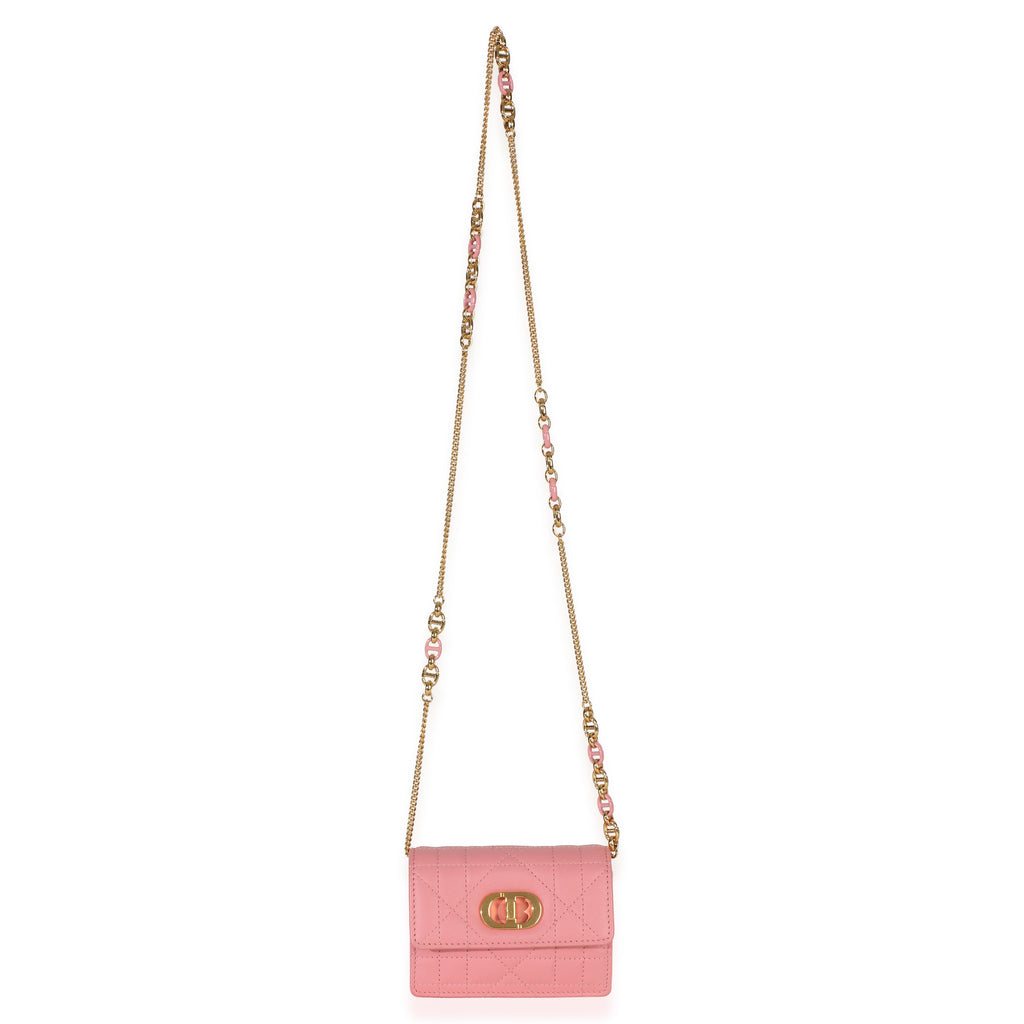 Pink Macrocannage Calfskin Micro Miss Caro Chain Bag