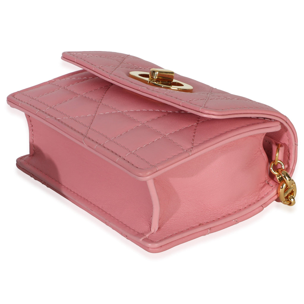 Pink Macrocannage Calfskin Micro Miss Caro Chain Bag