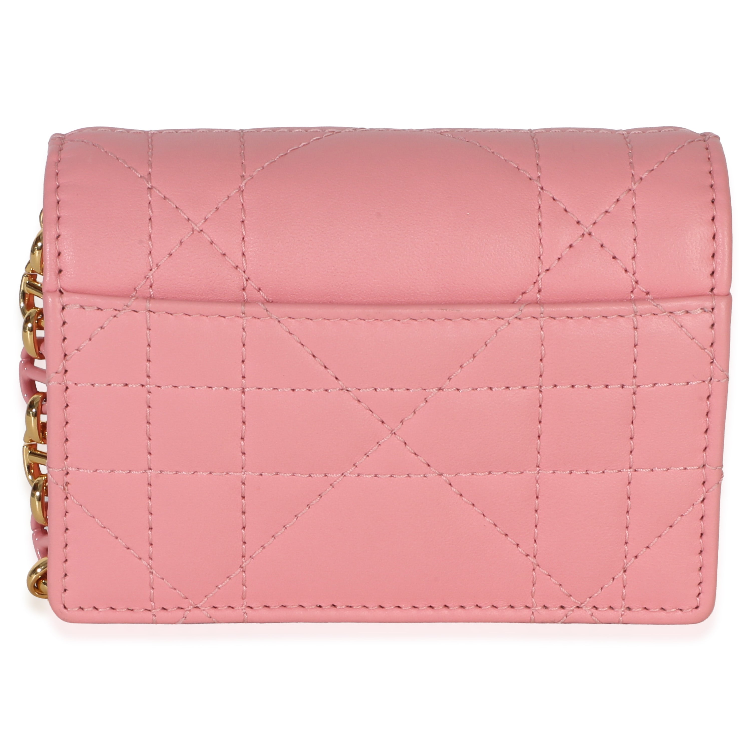 Pink Macrocannage Calfskin Micro Miss Caro Chain Bag