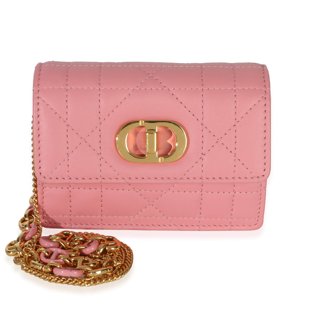Pink Macrocannage Calfskin Micro Miss Caro Chain Bag