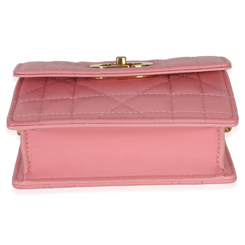 Pink Macrocannage Calfskin Micro Miss Caro Chain Bag