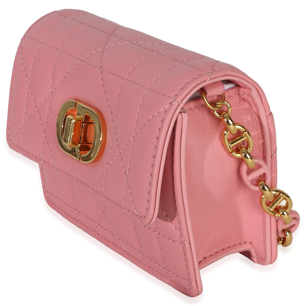 Pink Macrocannage Calfskin Micro Miss Caro Chain Bag