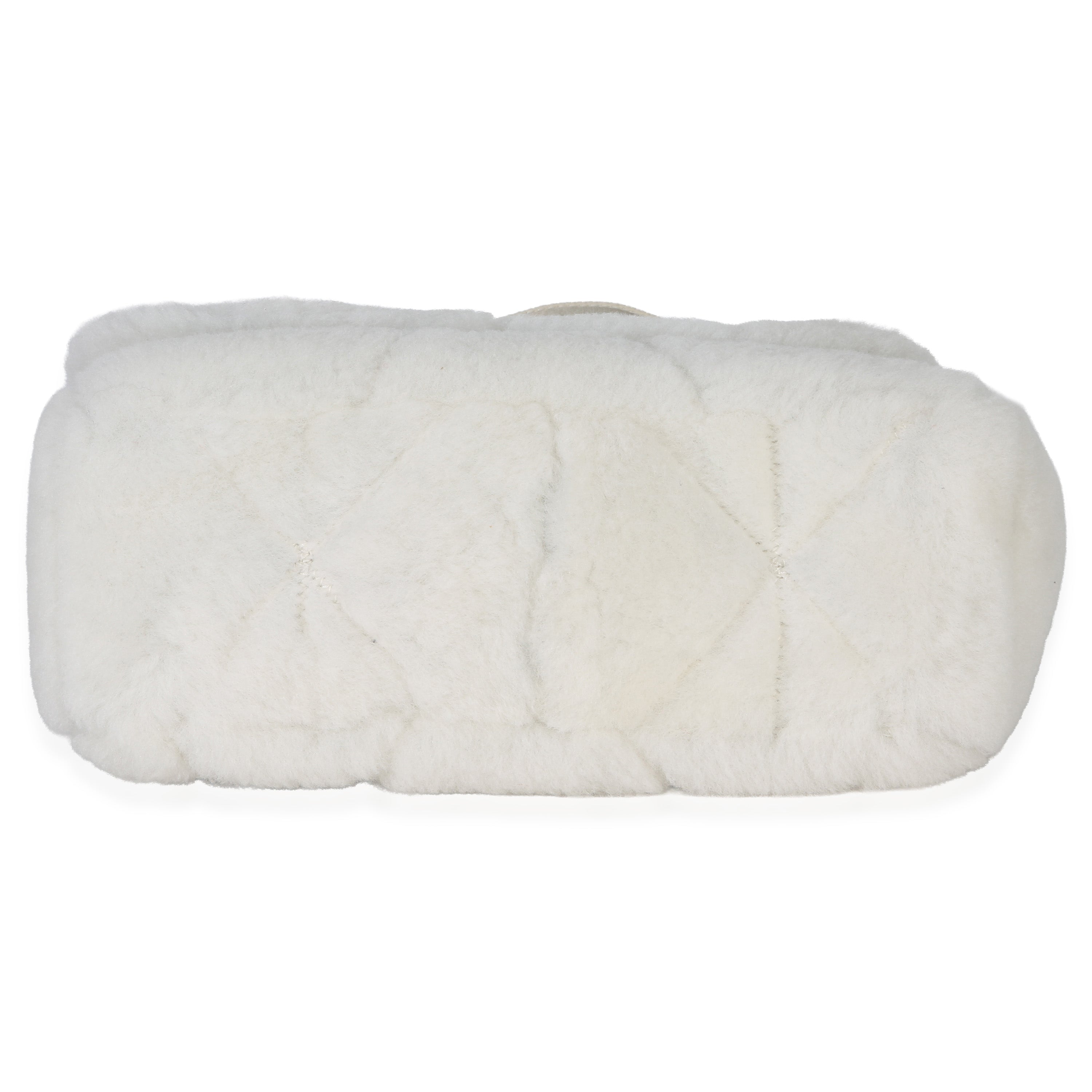 White Shearling Patchwork System Flap Bag