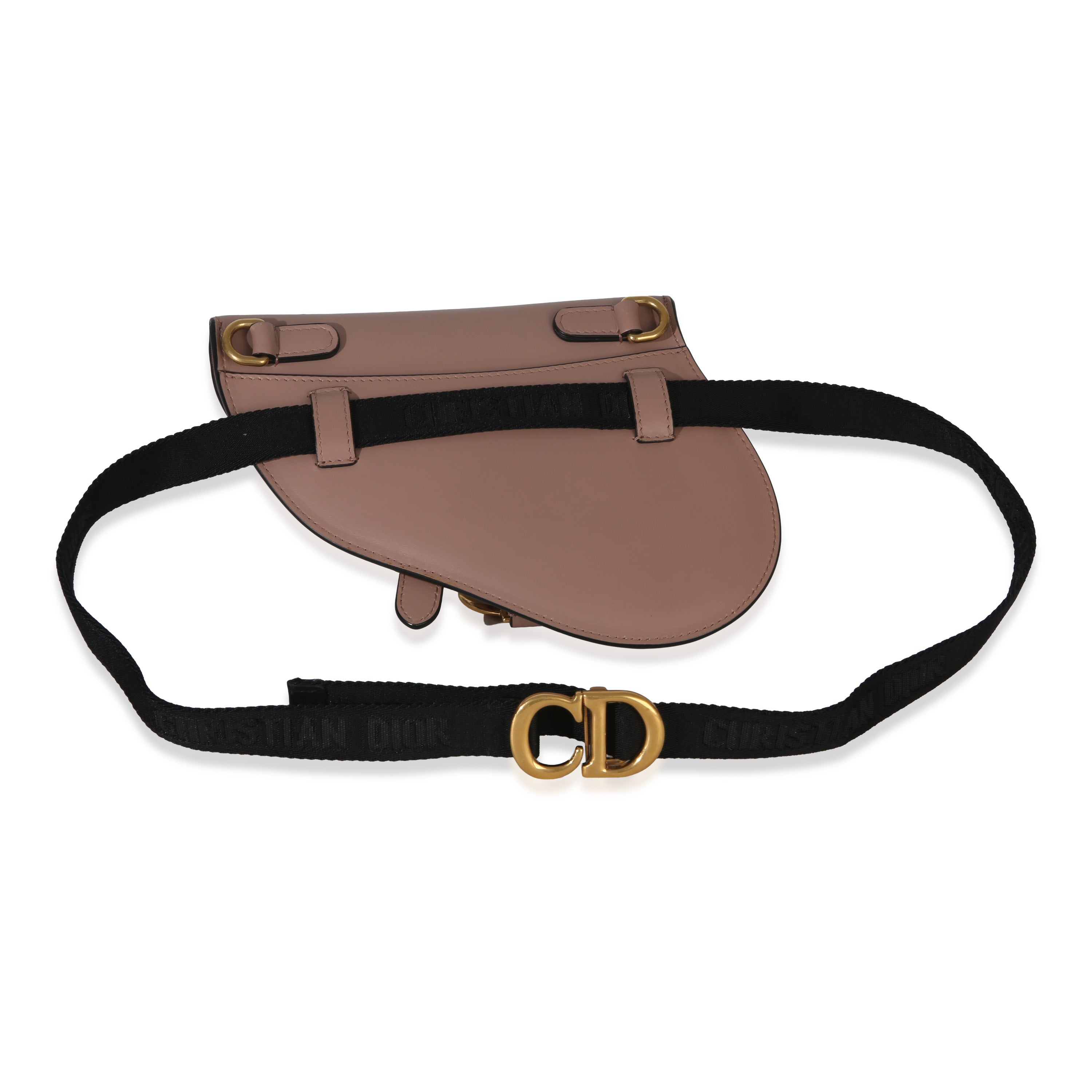 Pink Calfskin Saddle Belt Pouch