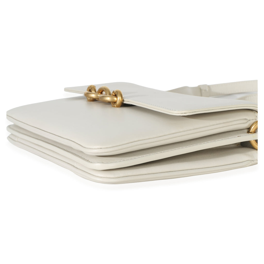 Cream Smooth Calfskin Le Maillon Satchel