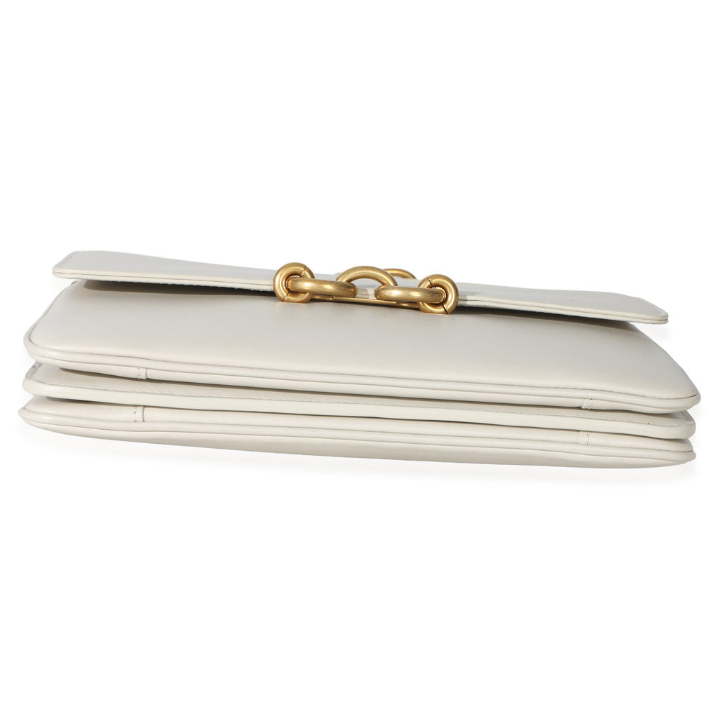 Cream Smooth Calfskin Le Maillon Satchel