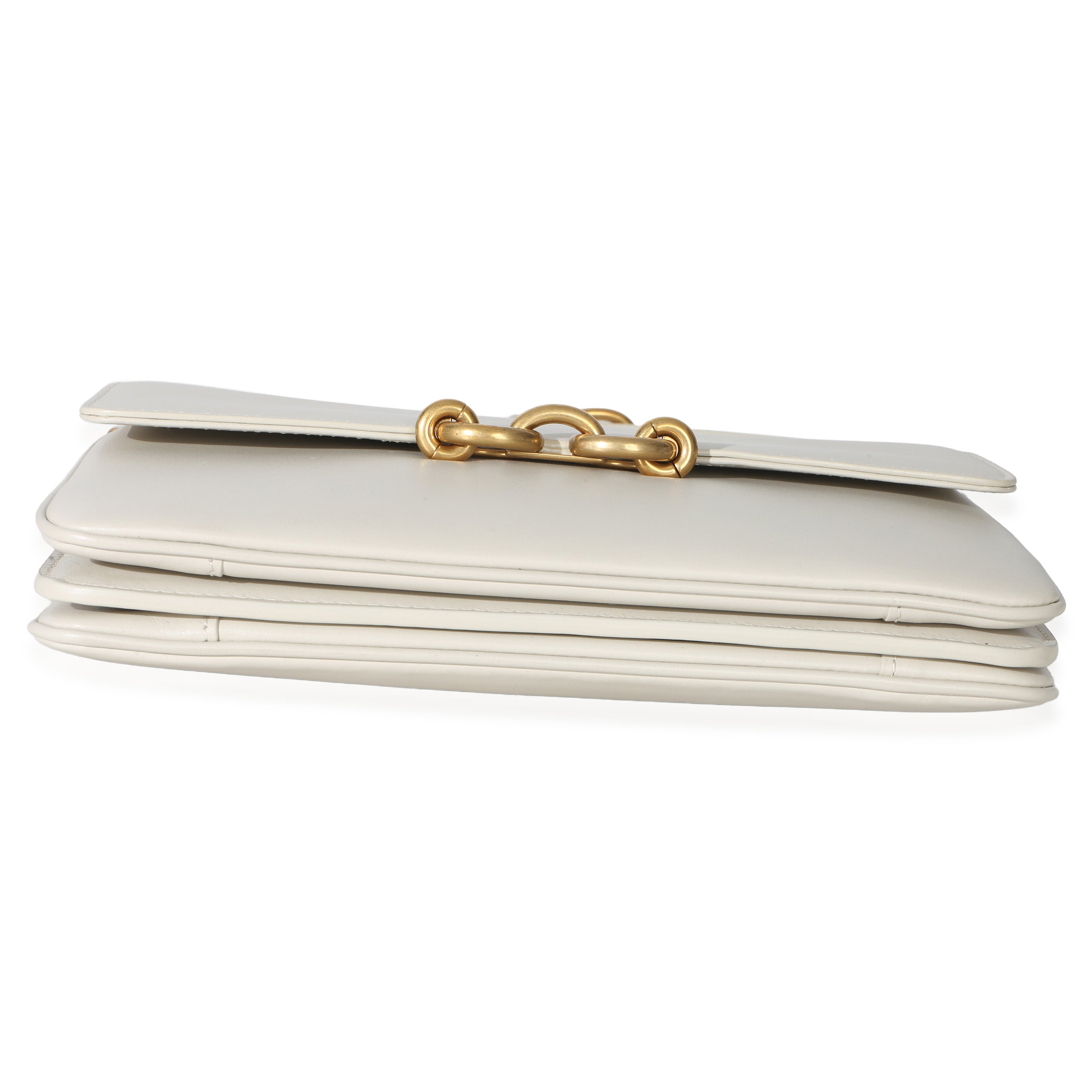Cream Smooth Calfskin Le Maillon Satchel