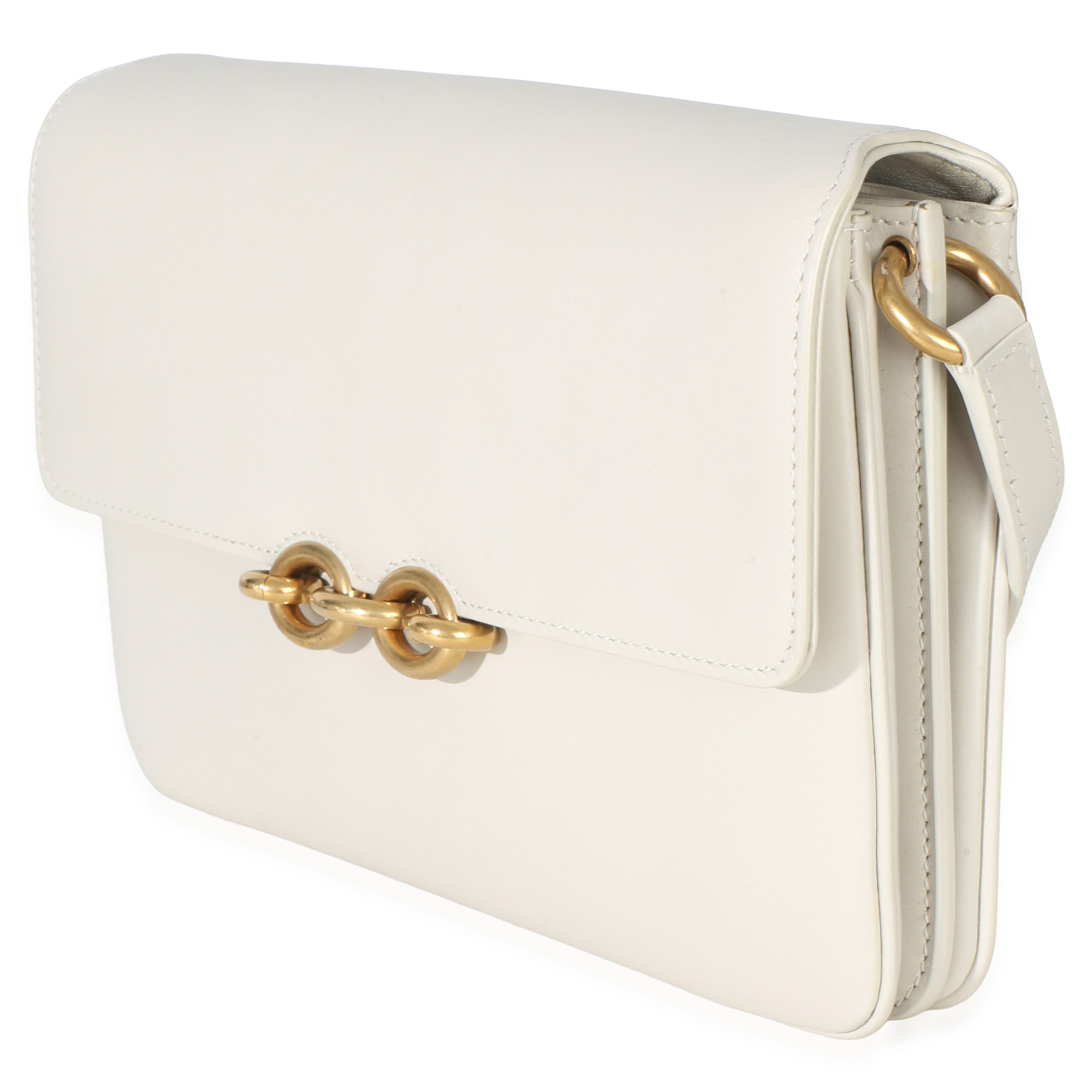 Cream Smooth Calfskin Le Maillon Satchel