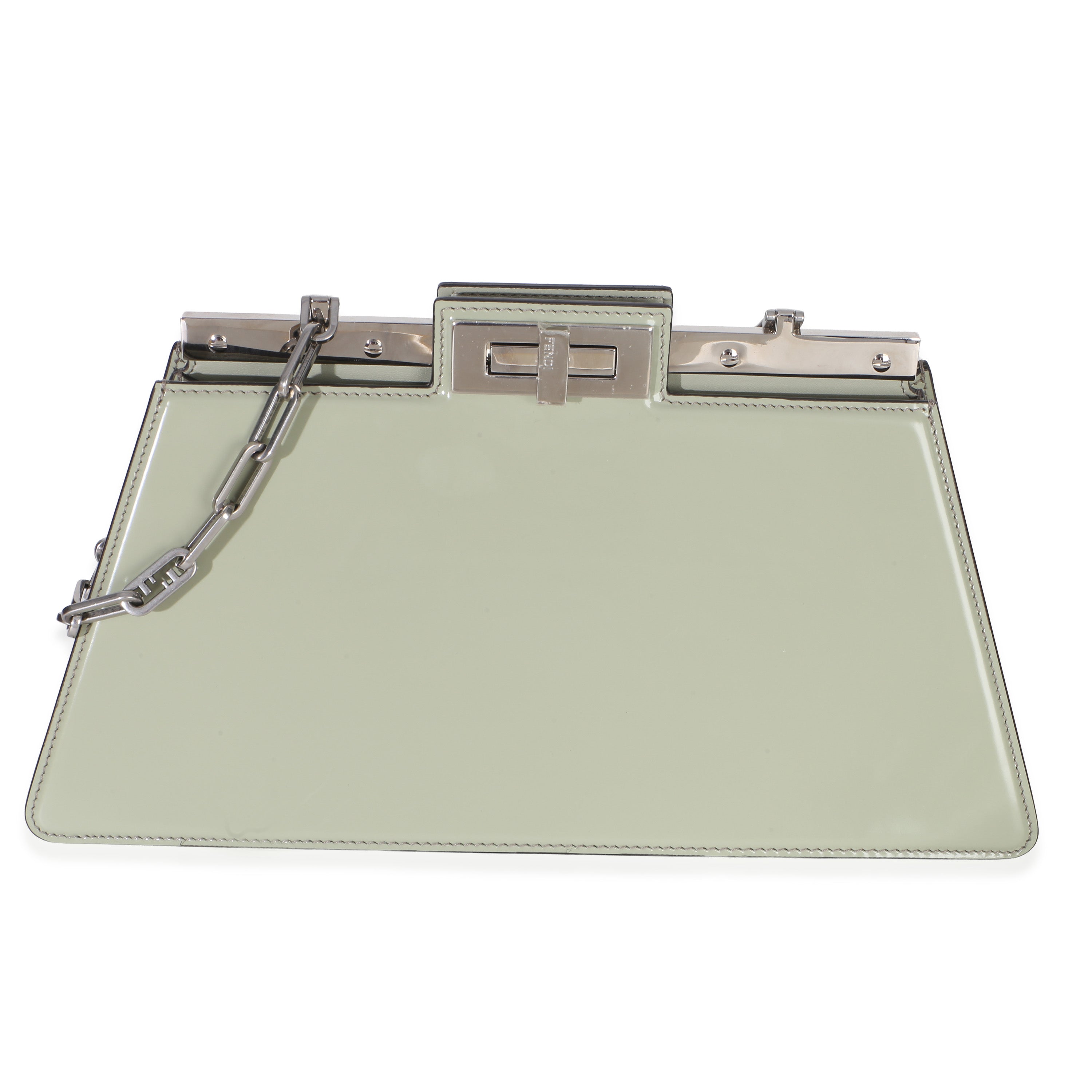 Sage Patent Medium Peekaboo Cut Chain Shoulder Bag