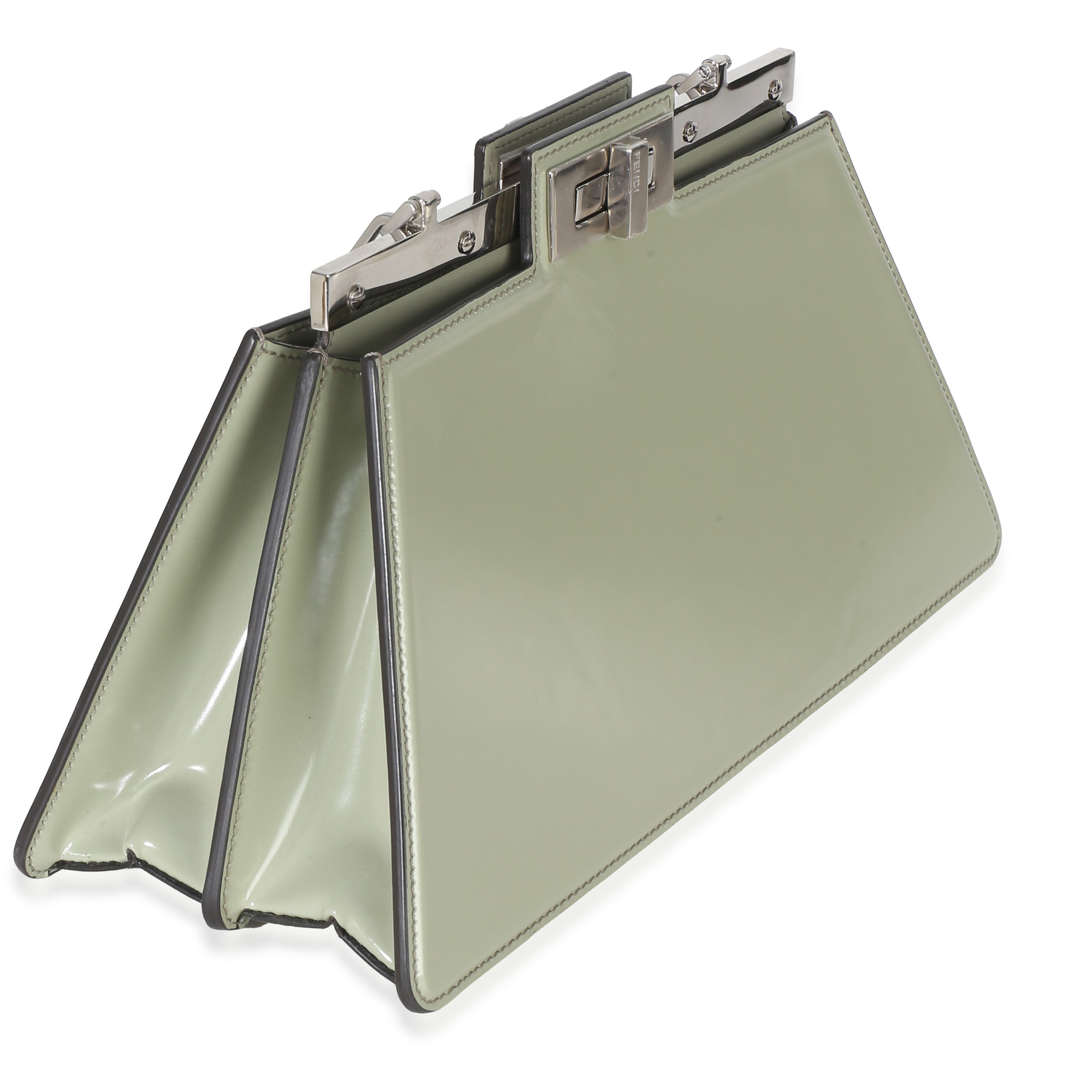 Sage Patent Medium Peekaboo Cut Chain Shoulder Bag