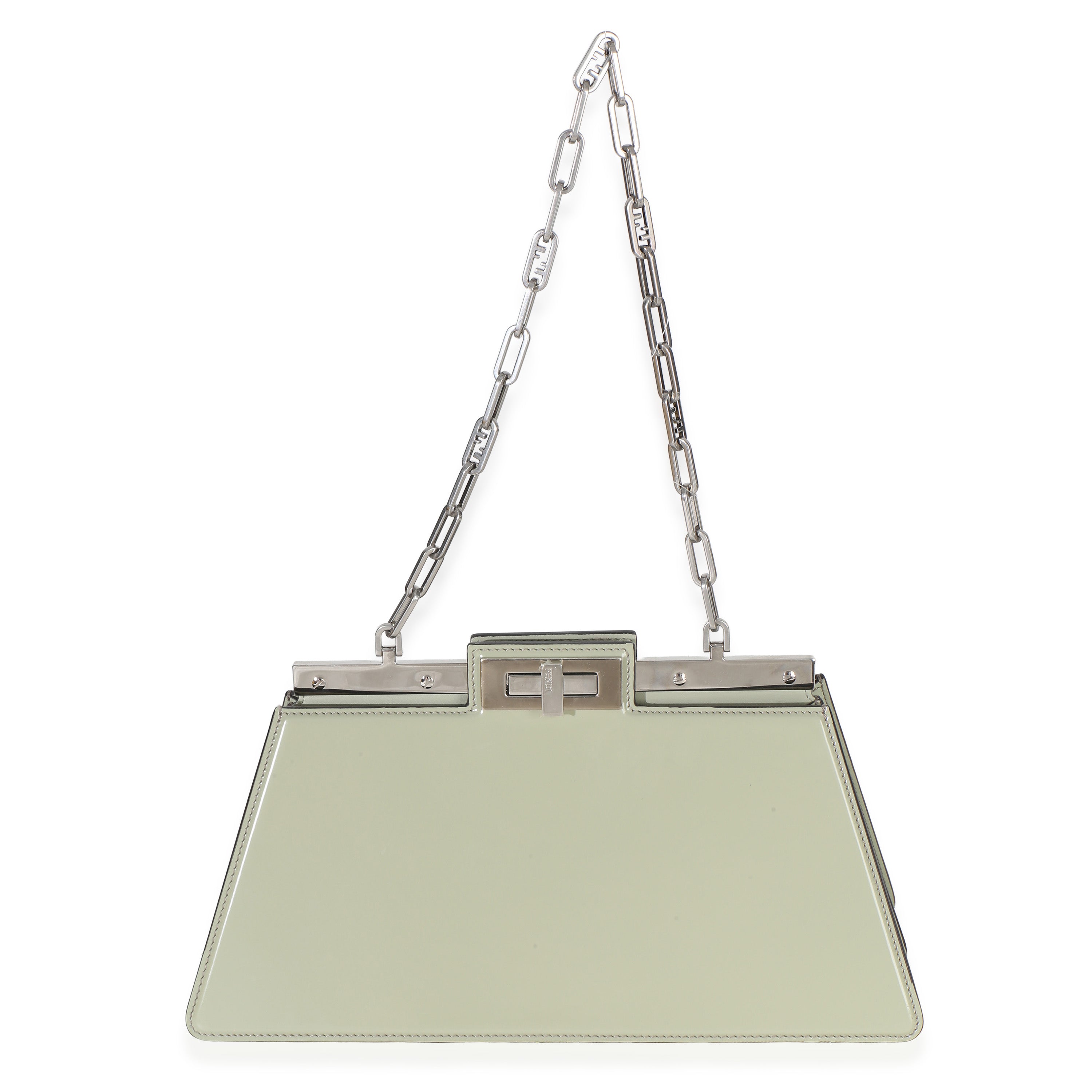 Sage Patent Medium Peekaboo Cut Chain Shoulder Bag