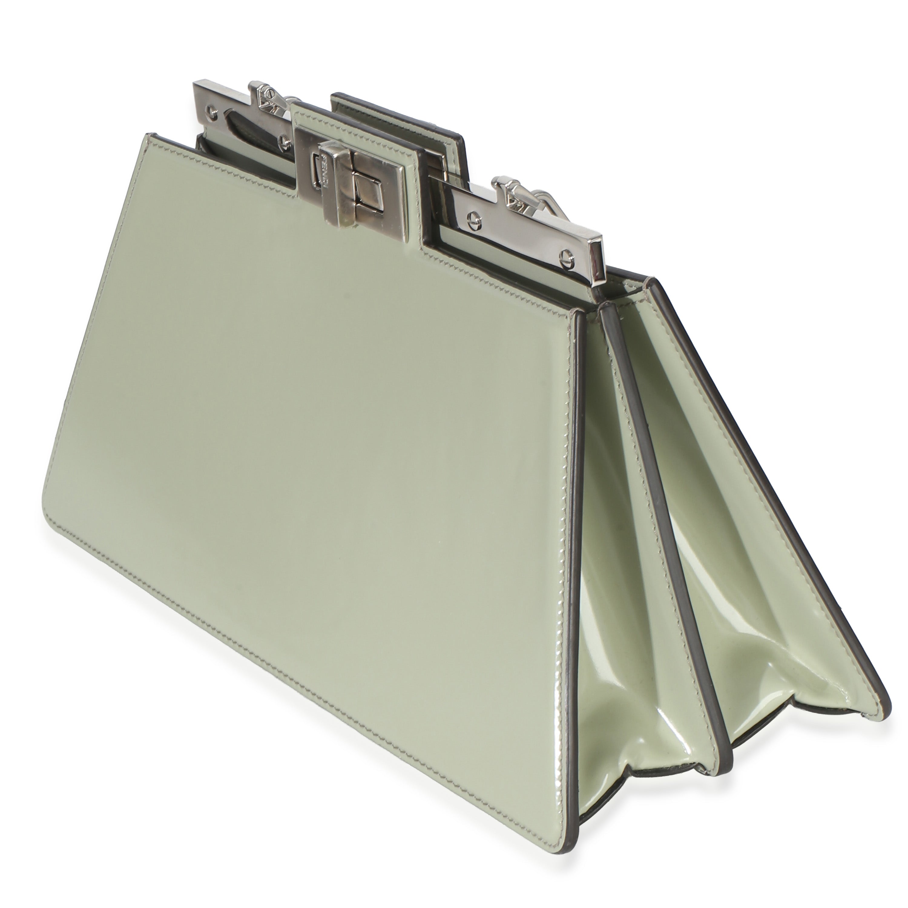 Sage Patent Medium Peekaboo Cut Chain Shoulder Bag