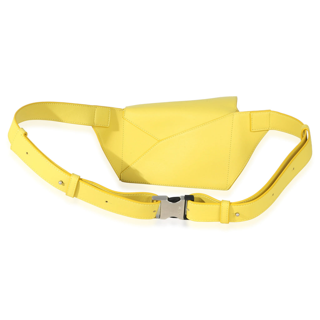 Yellow Calfskin Mini Puzzle Edge Bumbag