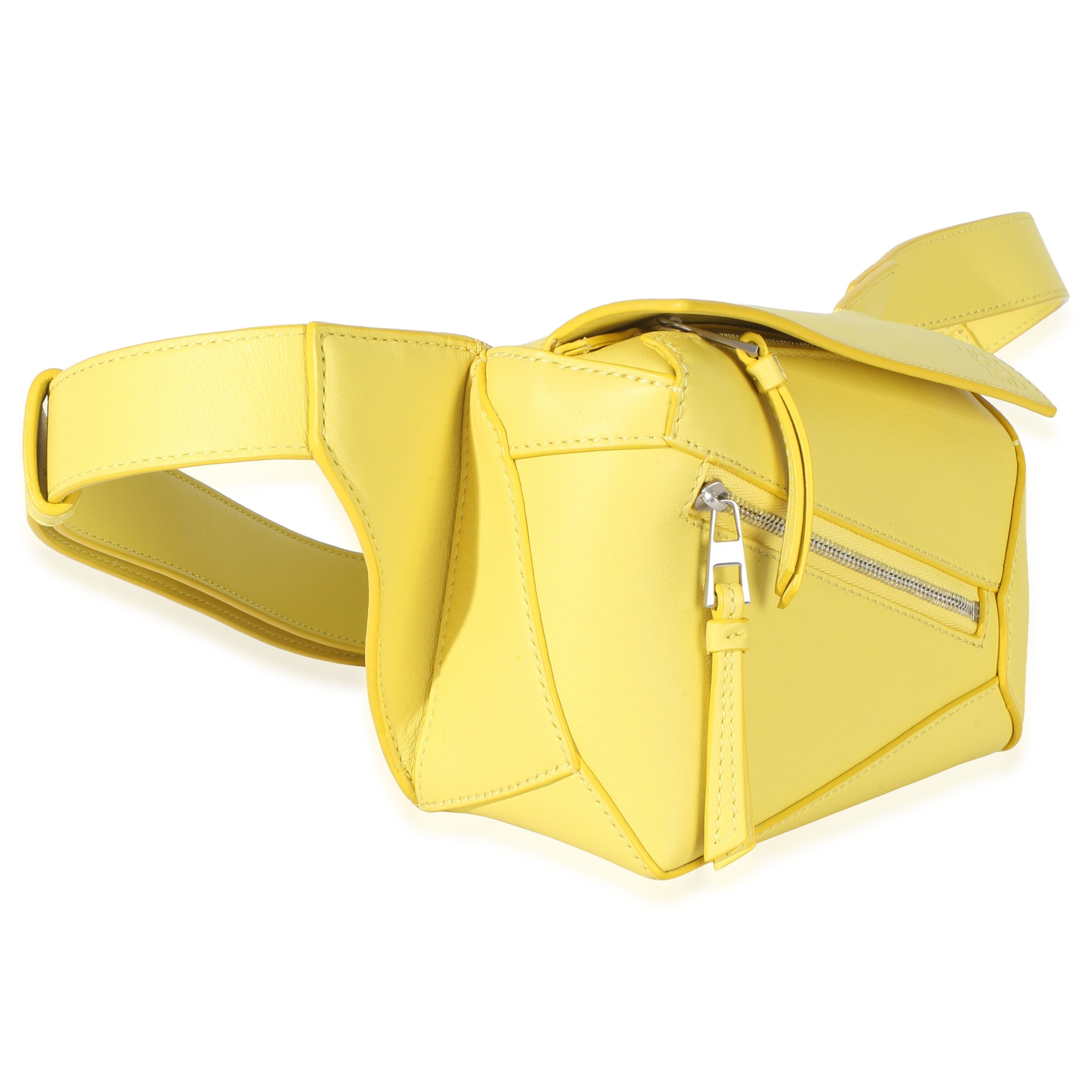 Yellow Calfskin Mini Puzzle Edge Bumbag