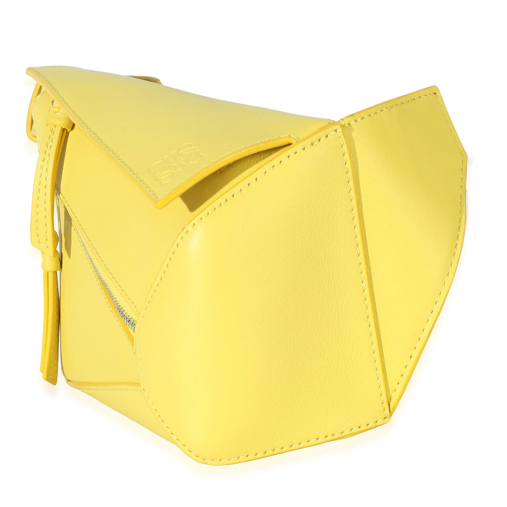 Yellow Calfskin Mini Puzzle Edge Bumbag