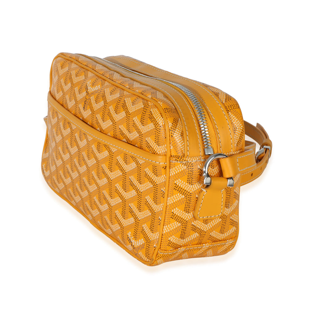 Yellow Goyardine Canvas Sac Cap Vert PM
