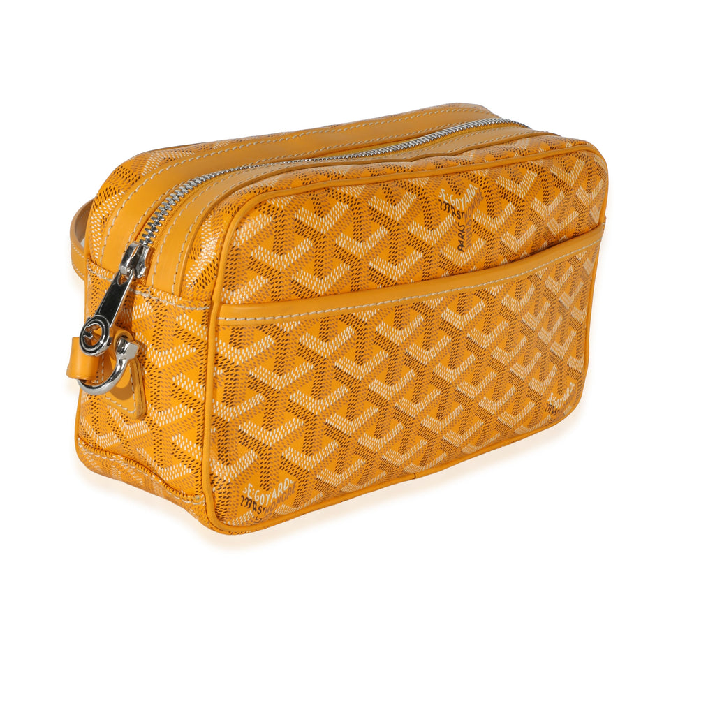 Yellow Goyardine Canvas Sac Cap Vert PM