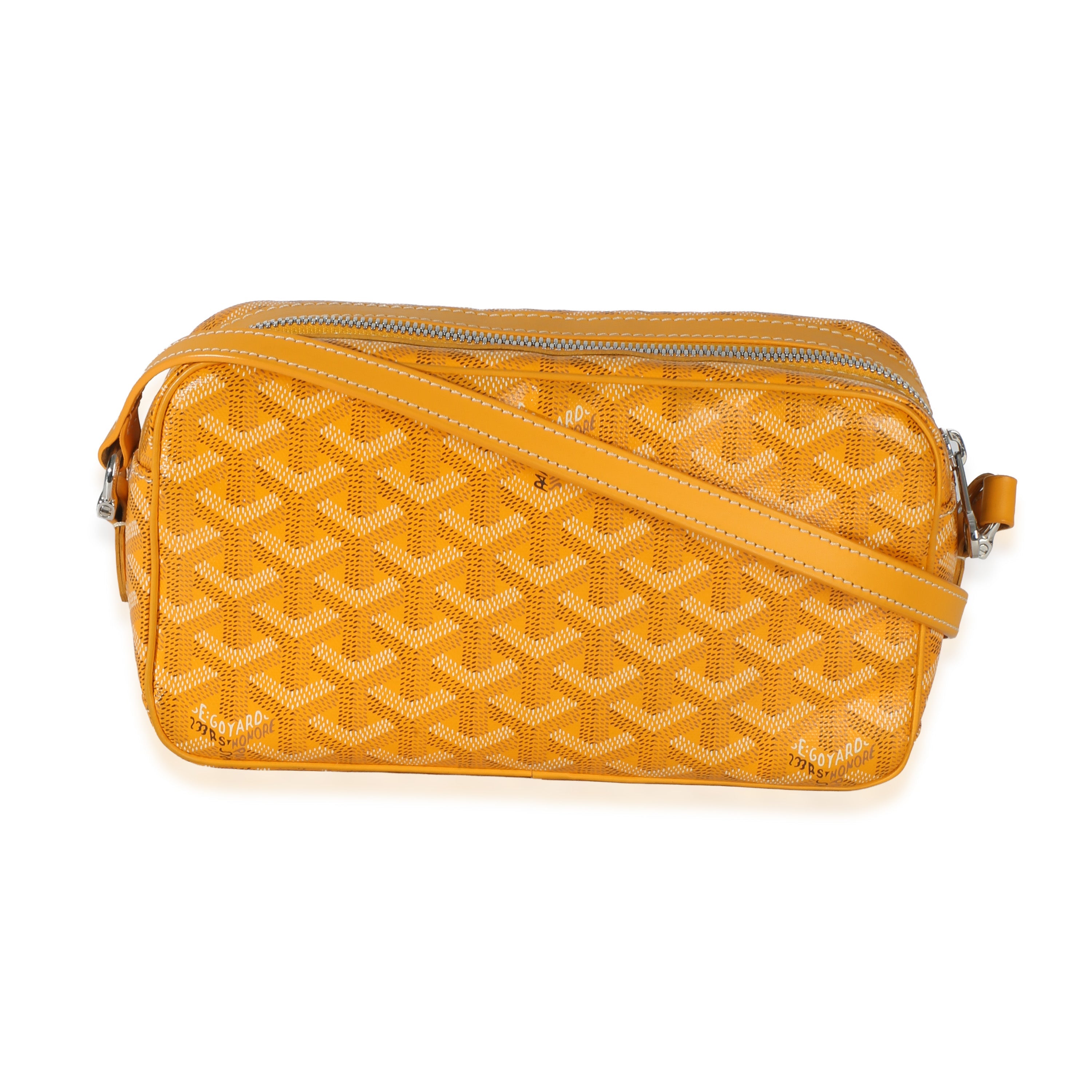 Yellow Goyardine Canvas Sac Cap Vert PM