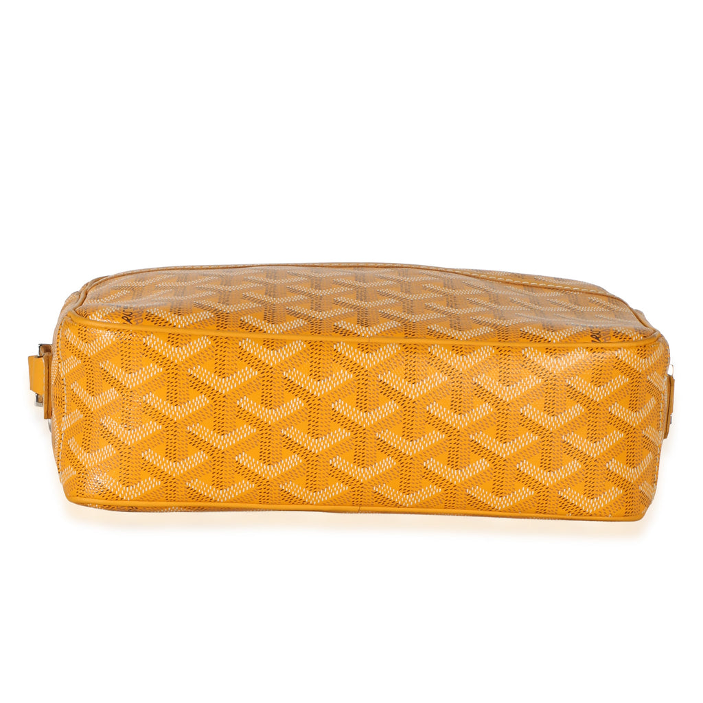 Yellow Goyardine Canvas Sac Cap Vert PM