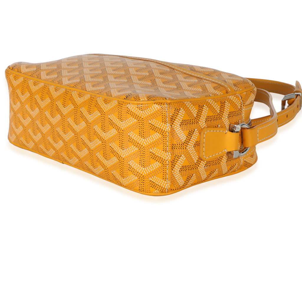 Yellow Goyardine Canvas Sac Cap Vert PM
