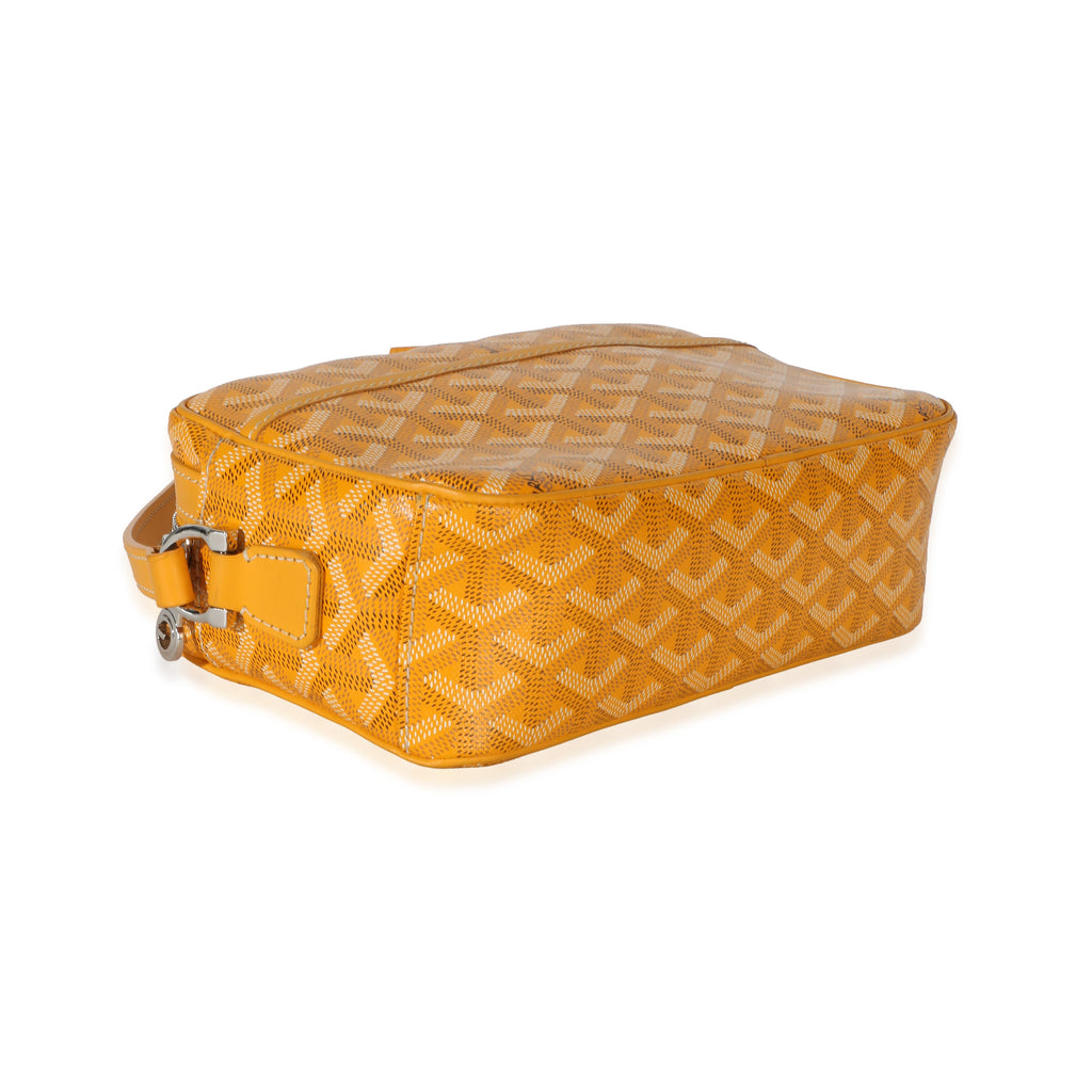 Yellow Goyardine Canvas Sac Cap Vert PM