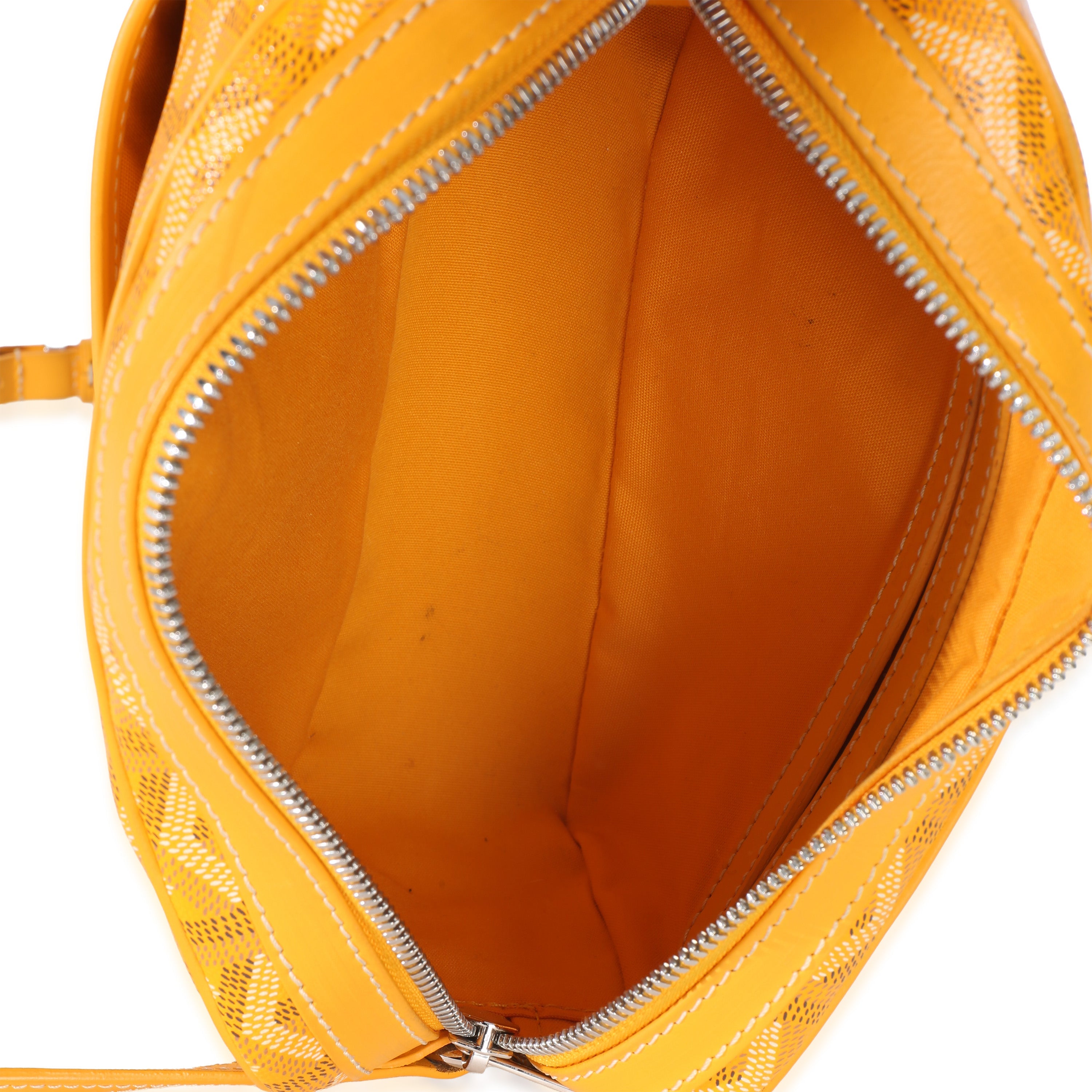 Yellow Goyardine Canvas Sac Cap Vert PM
