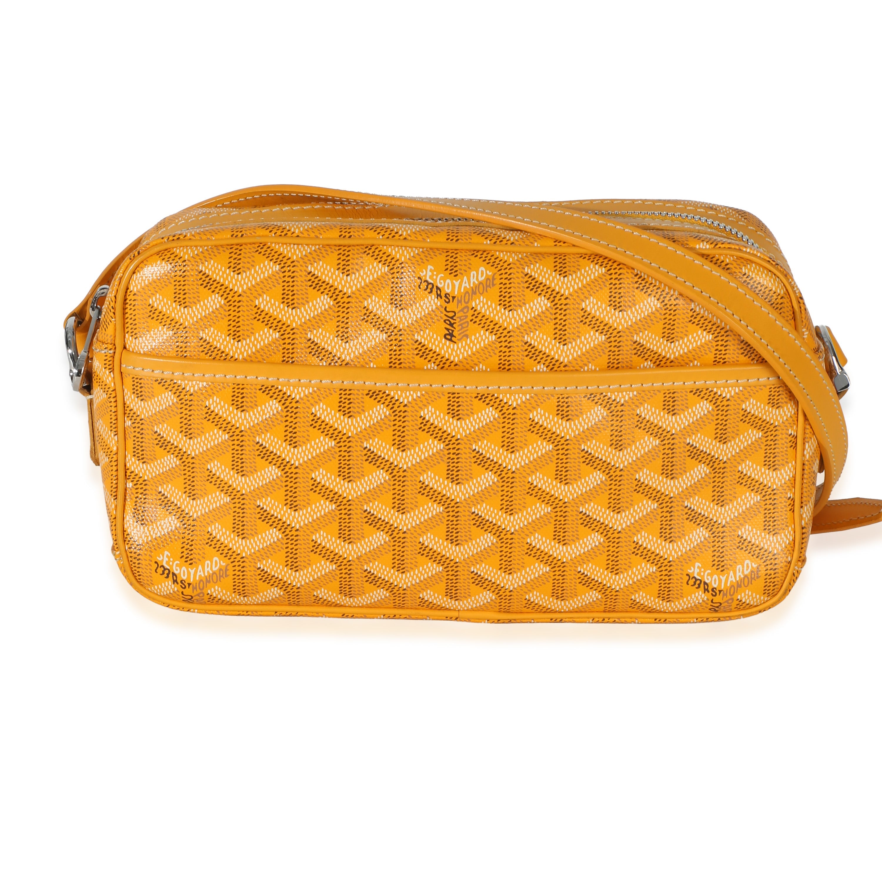 Yellow Goyardine Canvas Sac Cap Vert PM