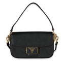 Black Saffiano Lux Leather Embleme Flap Shoulder Bag