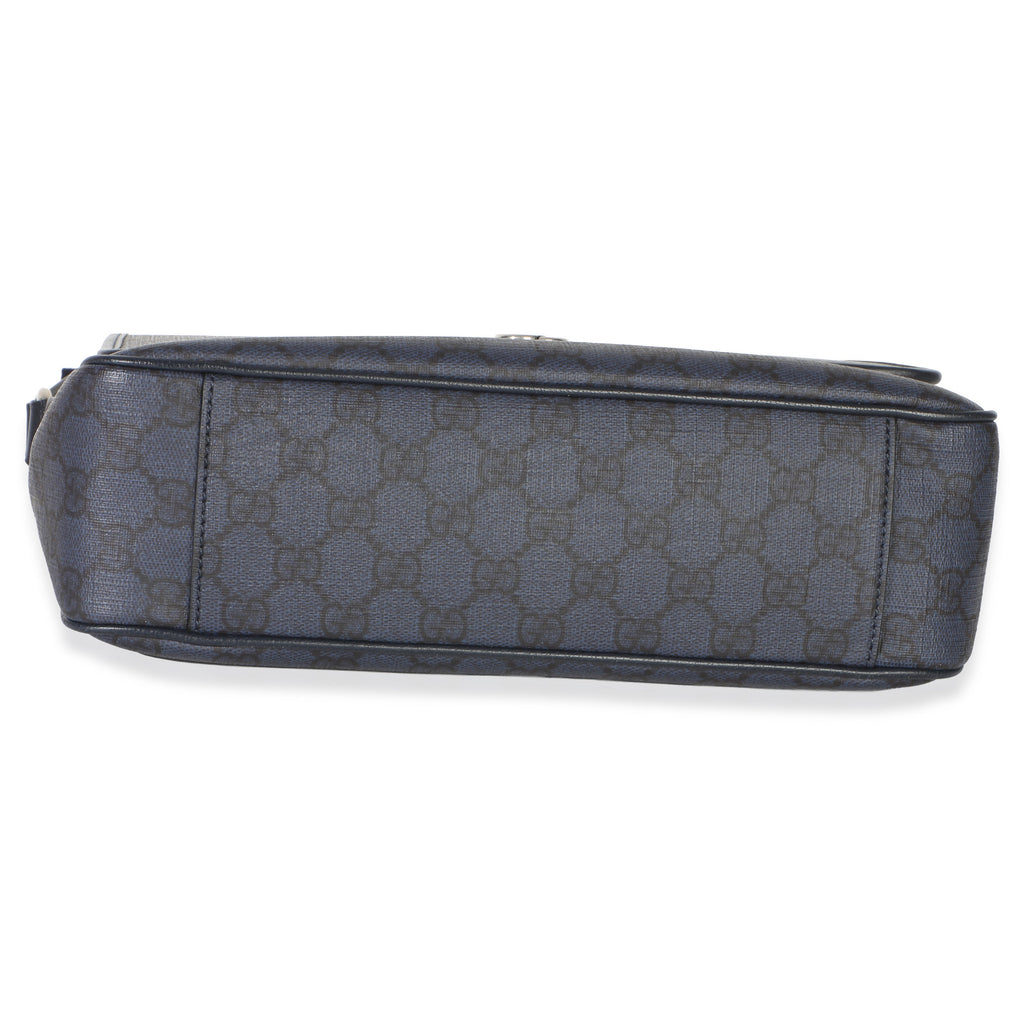 Blue Black Tender GG Supreme Dollar Calfskin Ophidia Messenger Bag