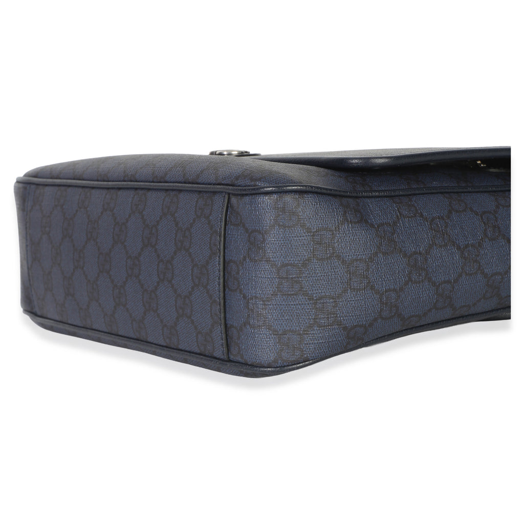 Blue Black Tender GG Supreme Dollar Calfskin Ophidia Messenger Bag
