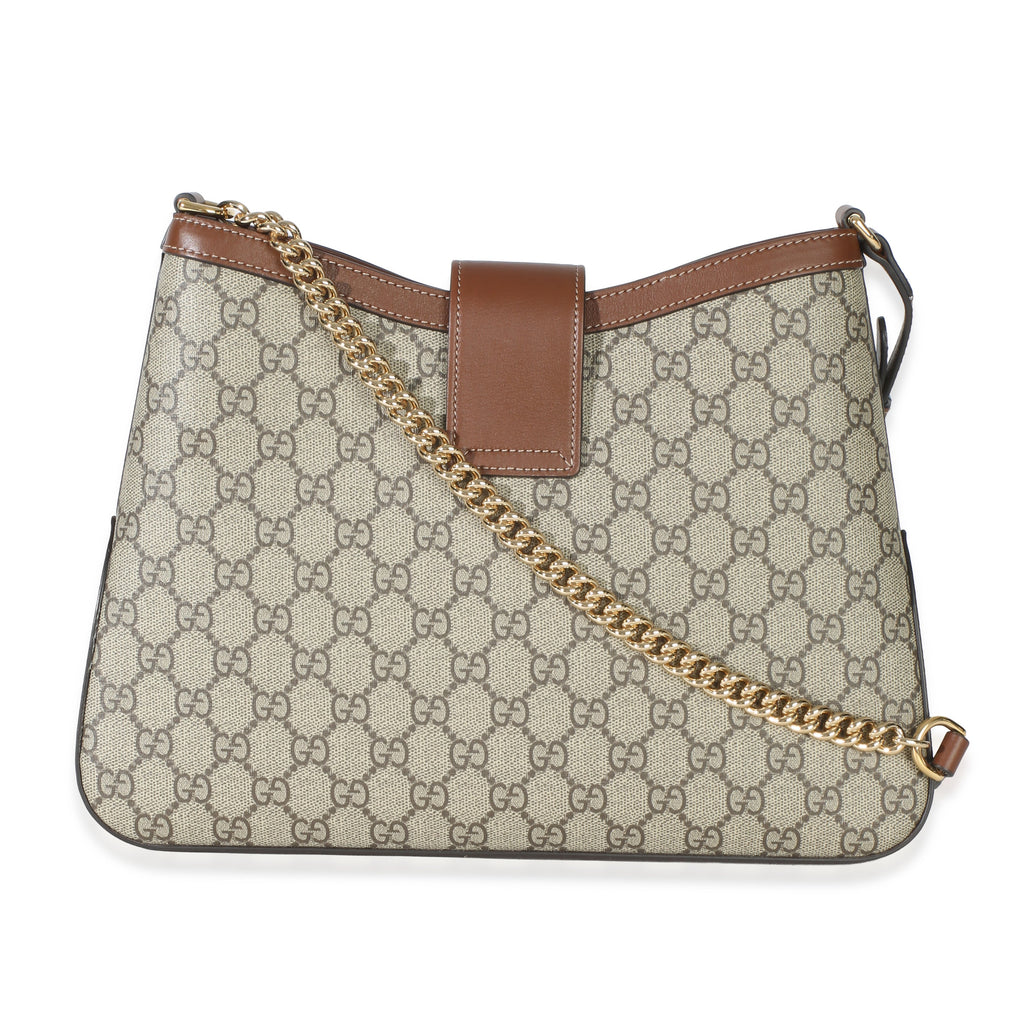Beige Ebony GG Supreme Monogram Canvas Medium Padlock Shoulder Bag