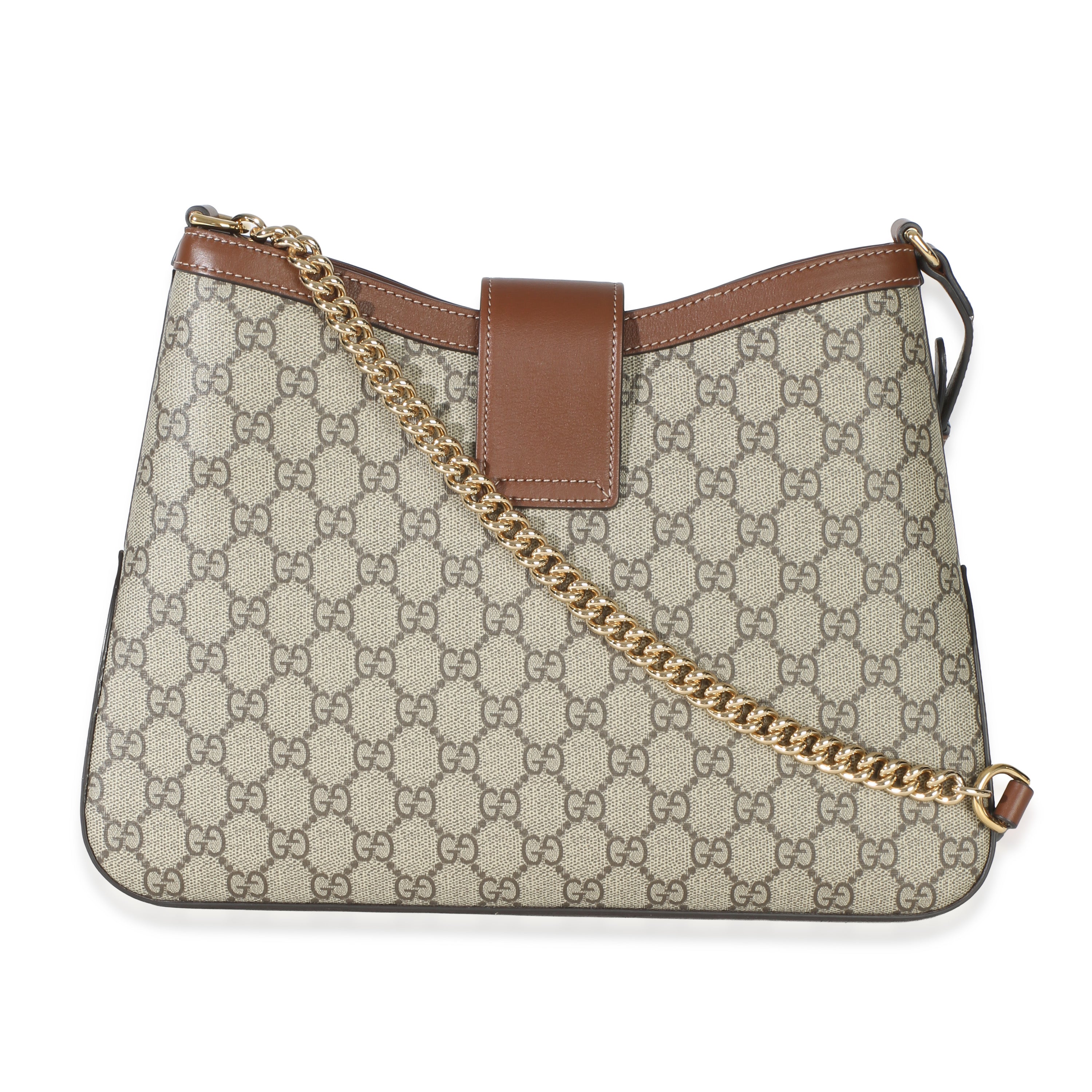Beige Ebony GG Supreme Monogram Canvas Medium Padlock Shoulder Bag