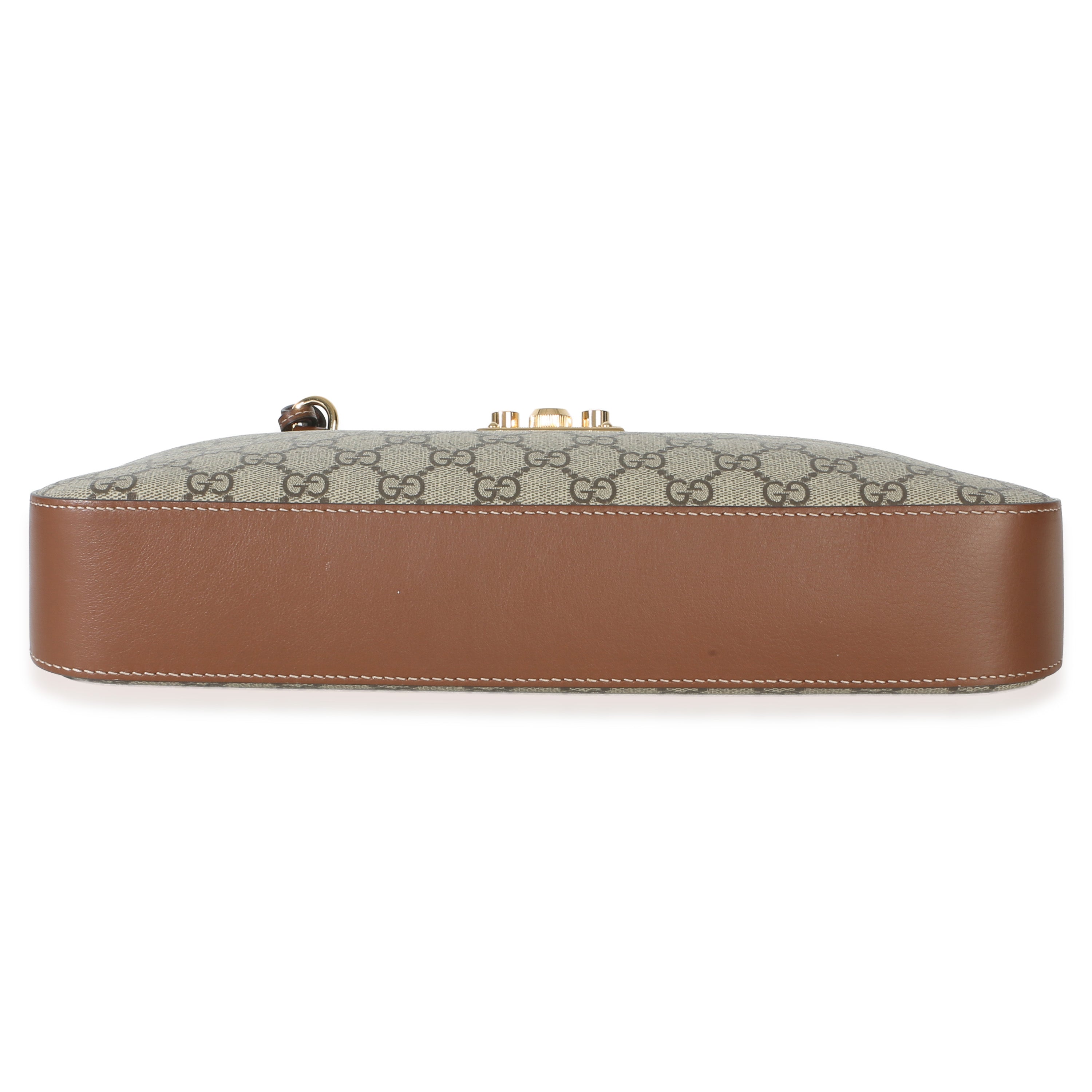 Beige Ebony GG Supreme Monogram Canvas Medium Padlock Shoulder Bag