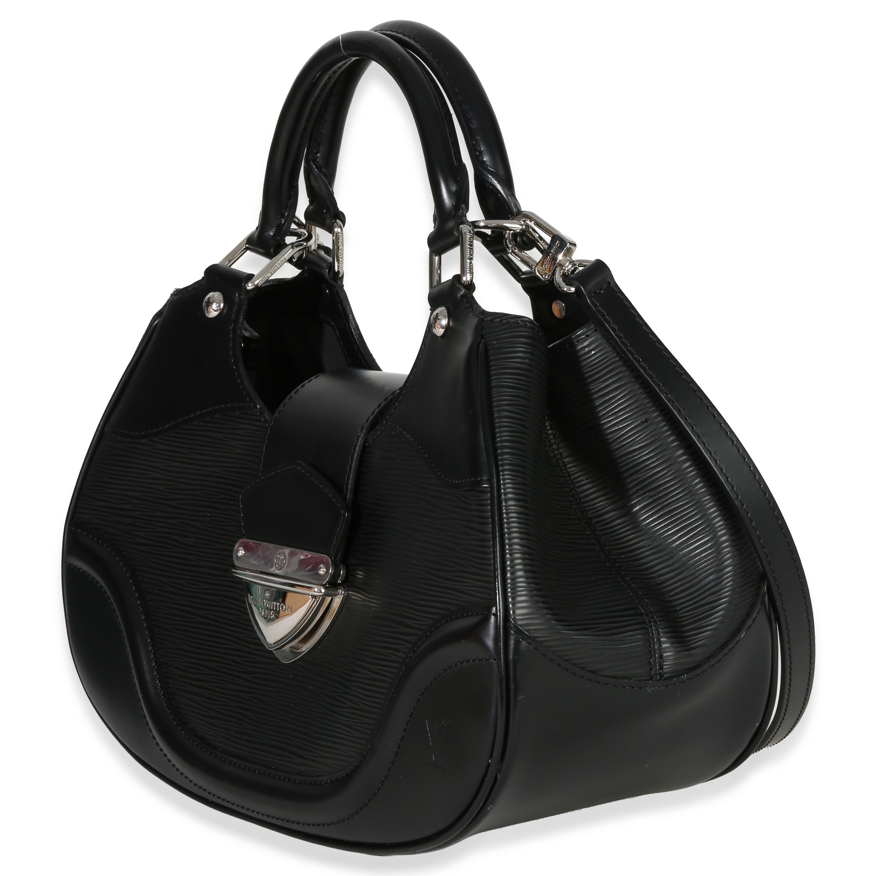 Black Epi Leather Montaigne Shoulder Bag