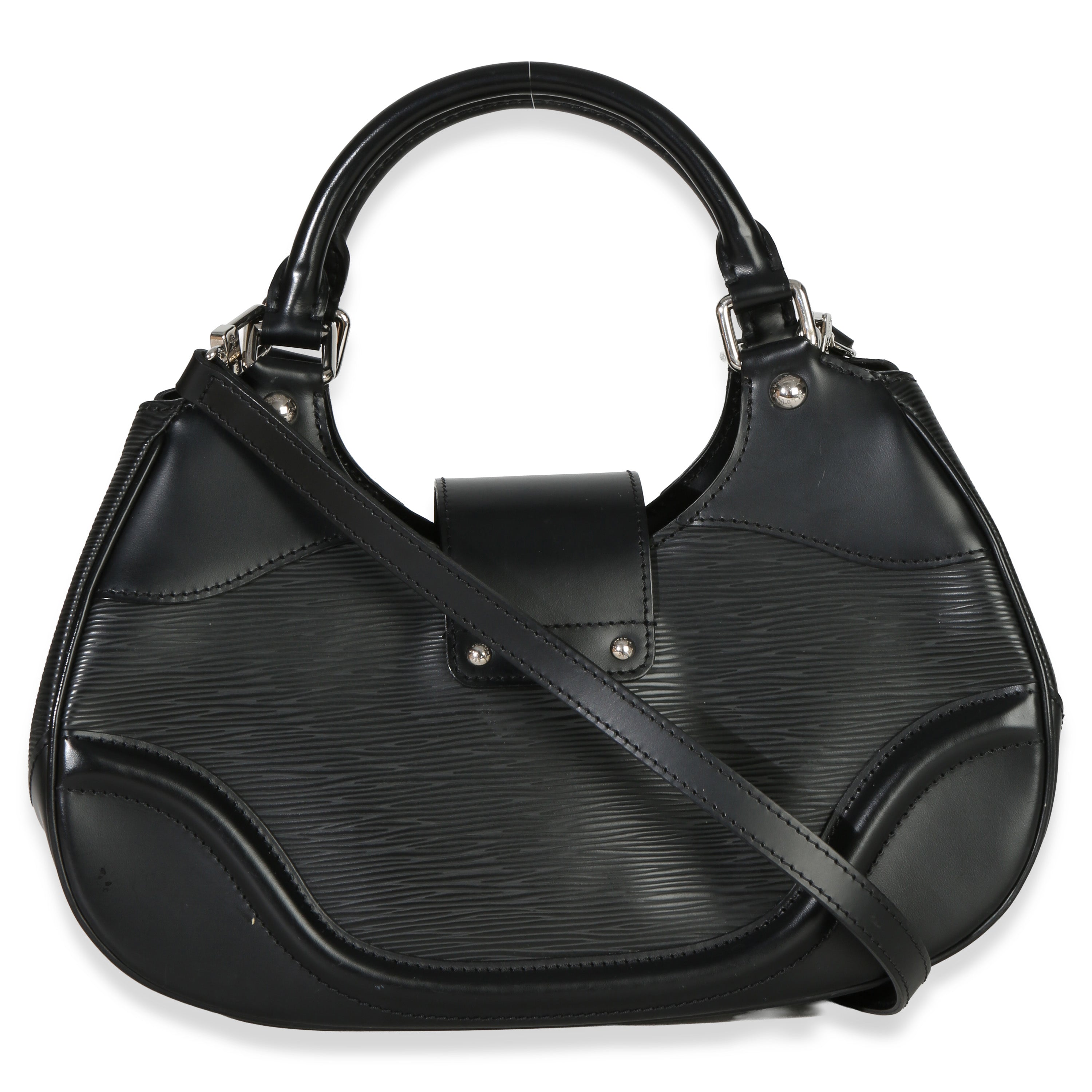 Black Epi Leather Montaigne Shoulder Bag