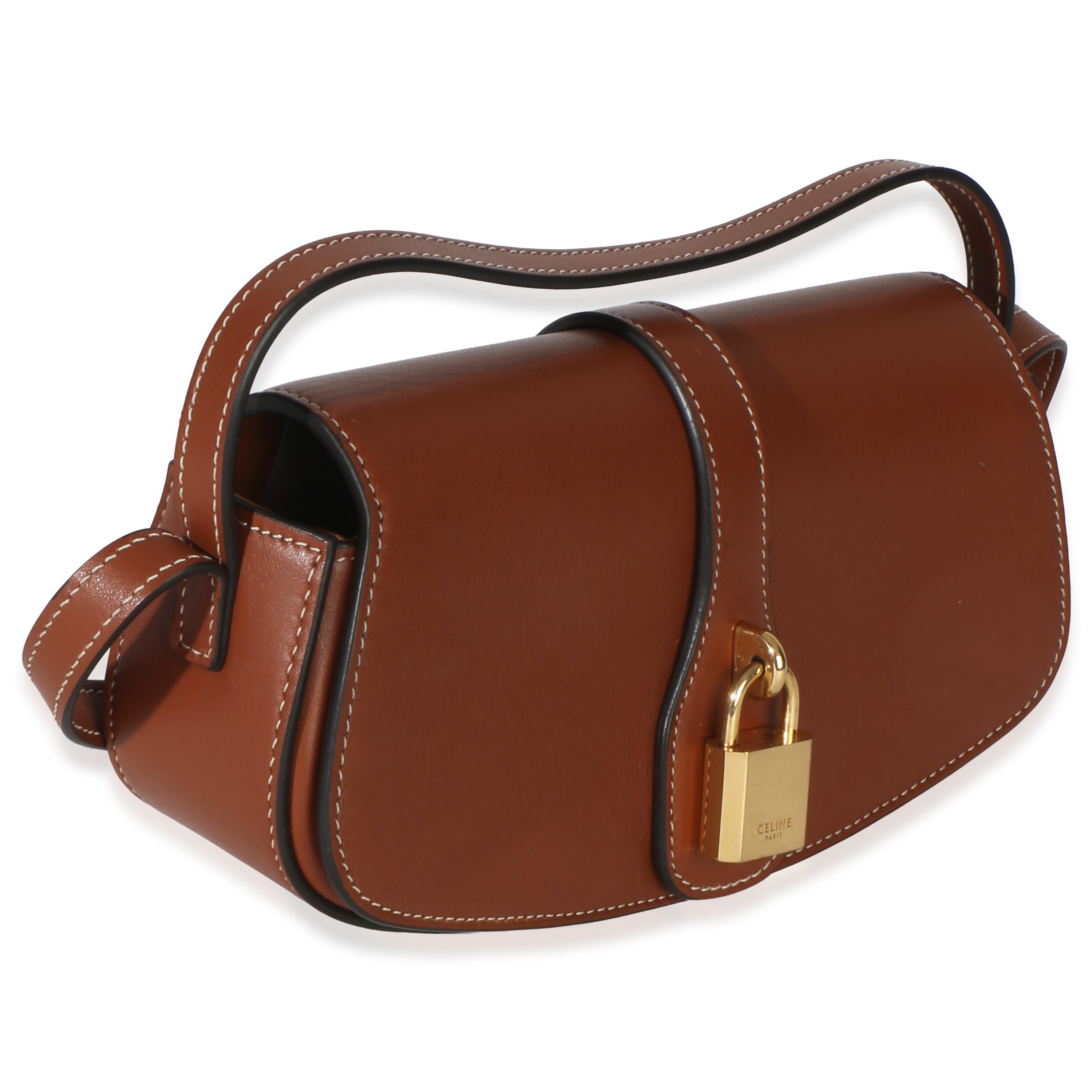 Brown Smooth Calfskin Tabou Clutch On Strap